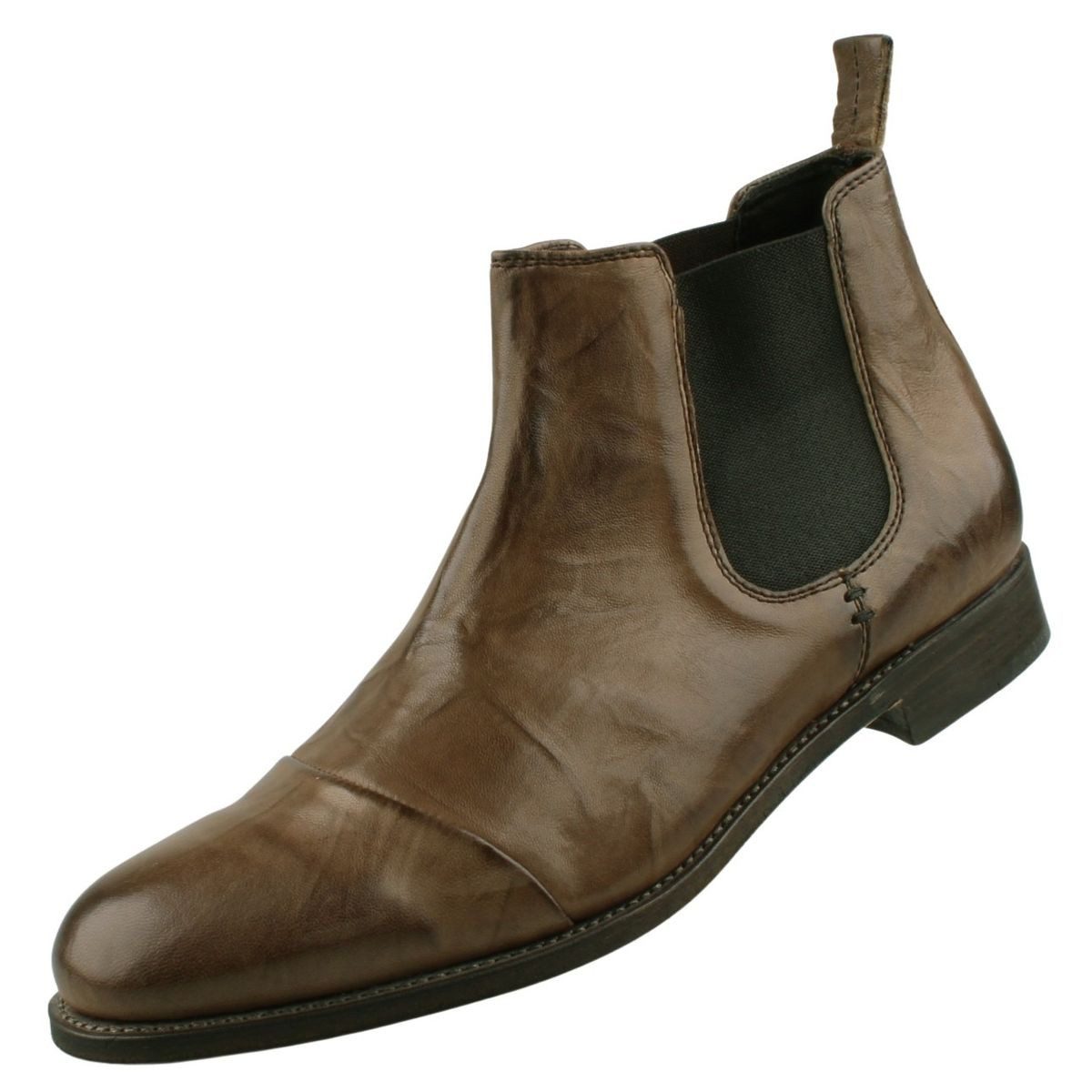 Sendra Boots 11329-Oyster Grigio Lucido Negro Stiefelette