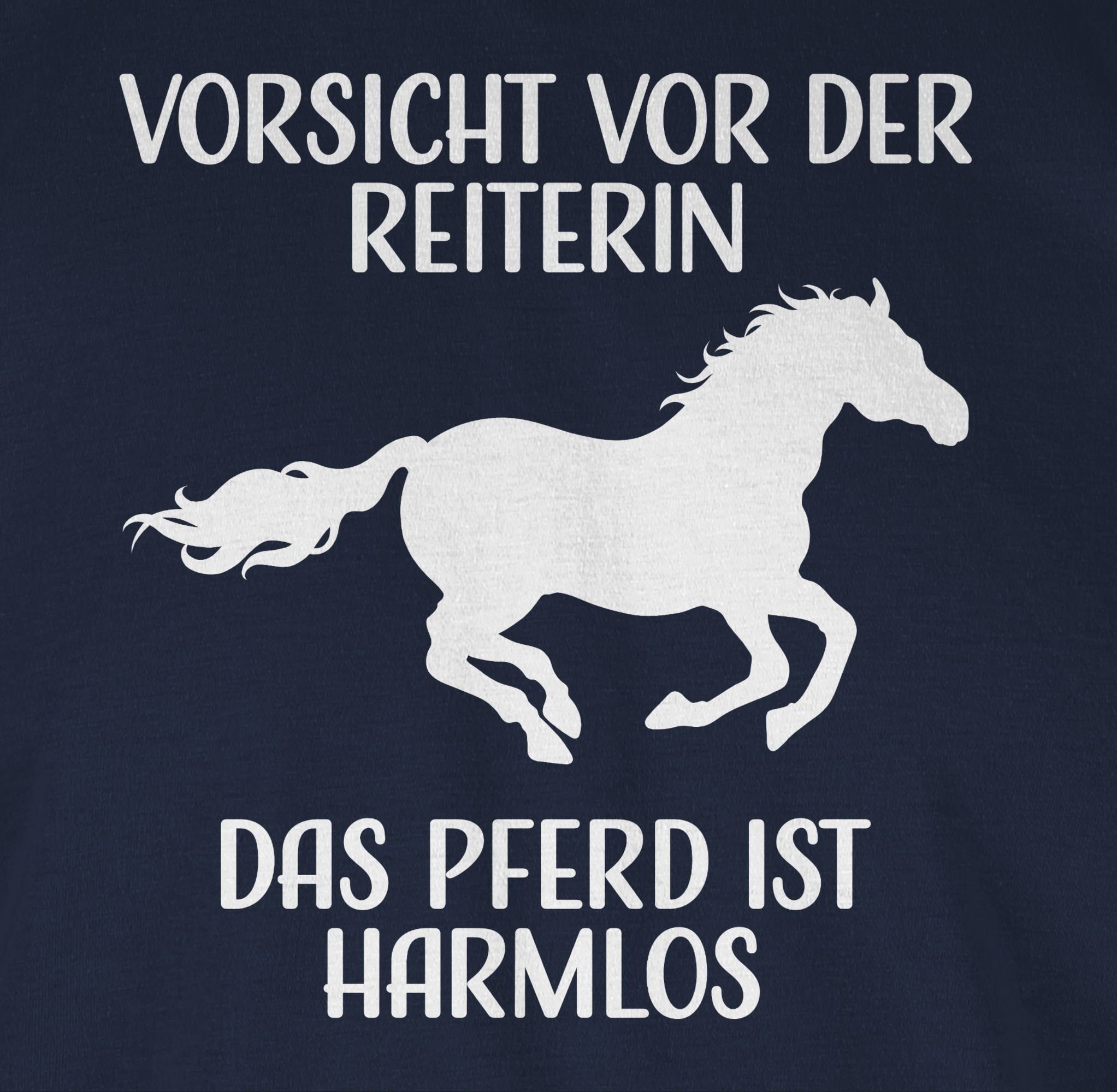 Damen Shirts Shirtracer T-Shirt Vorsicht vor der Reiterin - Das Pferd ist Harmlos - weiß - Pferd & Pferde - Damen Premium T-Shir