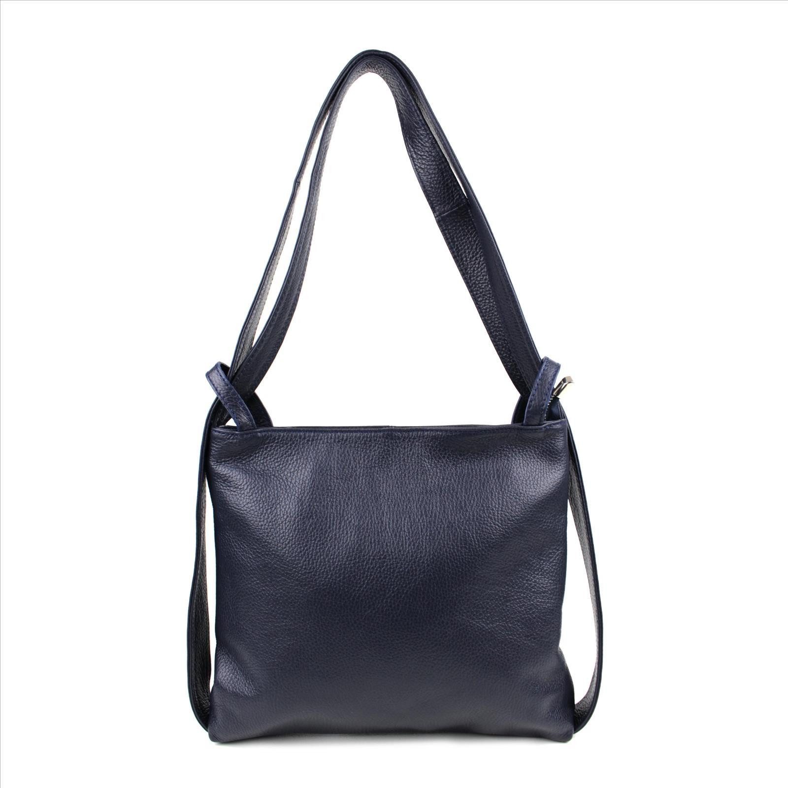 Sa-Lucca Rucksack 2-in-1 Damen City-Rucksack & Schultertasche aus Leder in vielen Farben, made in Italy