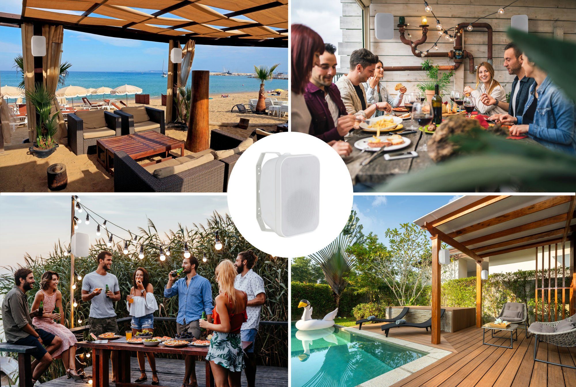 McGrey OLS-651 DJ PA Zwei-Wege-System Outdoor-Lautsprecher Außenlautsprecher (N/A, 60 W, Allwetter-Lautsprecher für Garten, Terrasse, Restaurant)