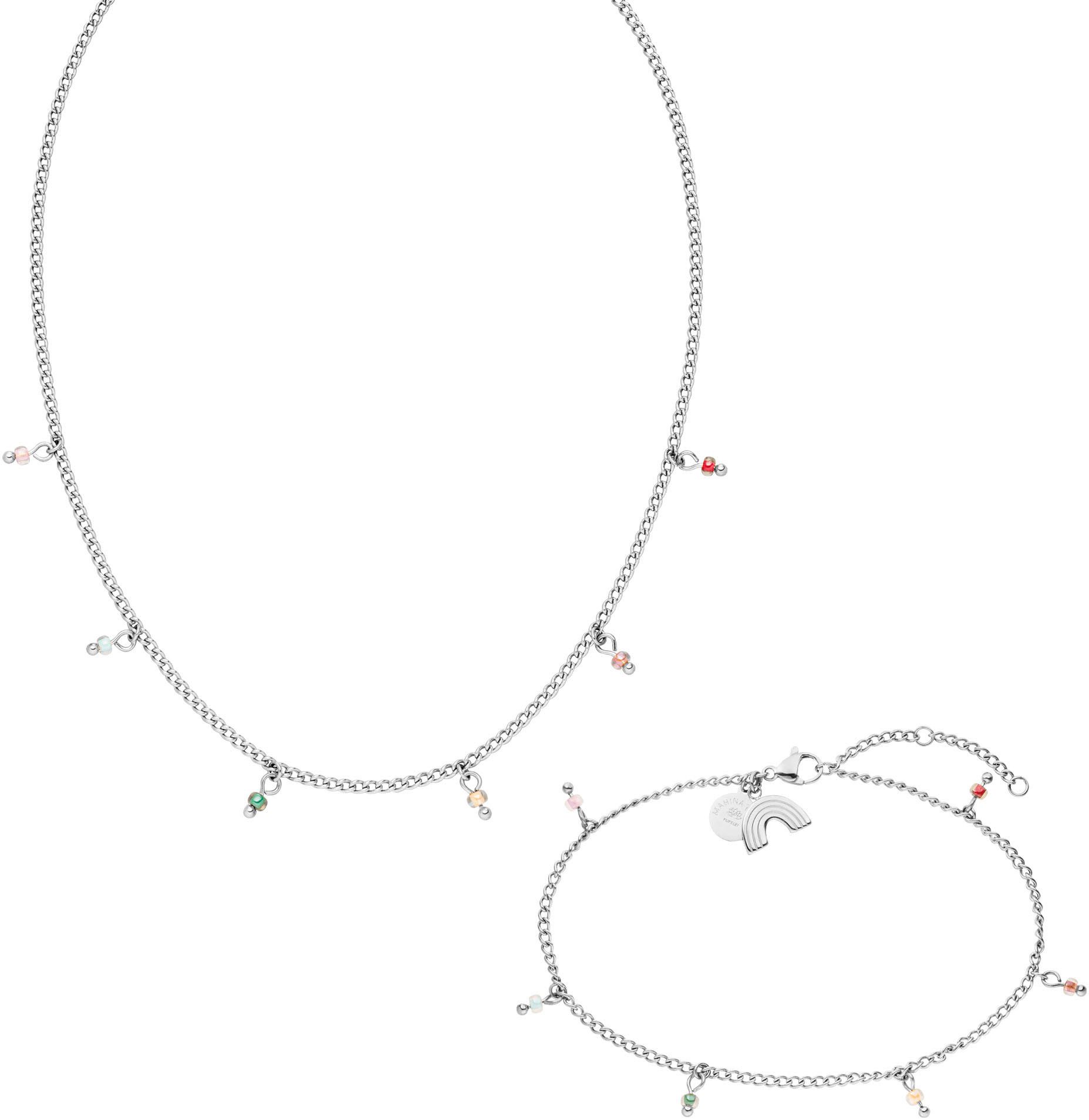 Purelei Schmuckset Schmuck Edelstahl Kette Fußkette Mahina Club Anuenue (Set, 2-tlg), mit Kunststoffperlen
