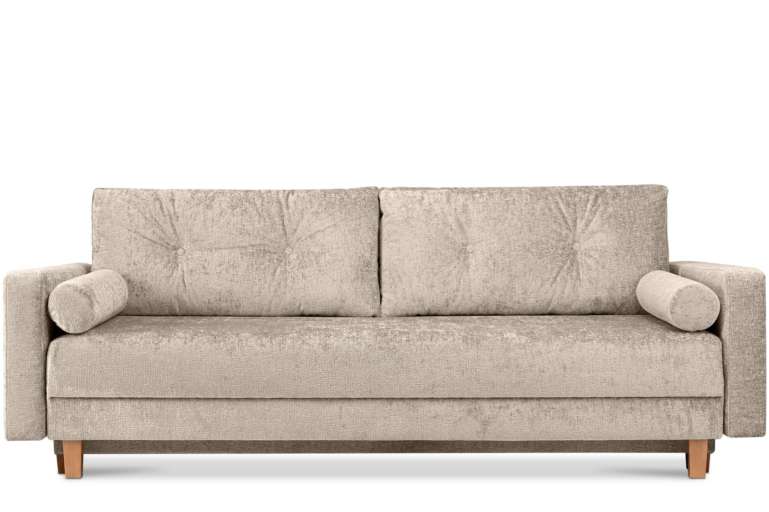 Chenille-Oberstoff, Sofa 3-Personen, Konsimo 196x150 mit cm, Liegfläche Schlafsofa Schlaffunktion ERISO