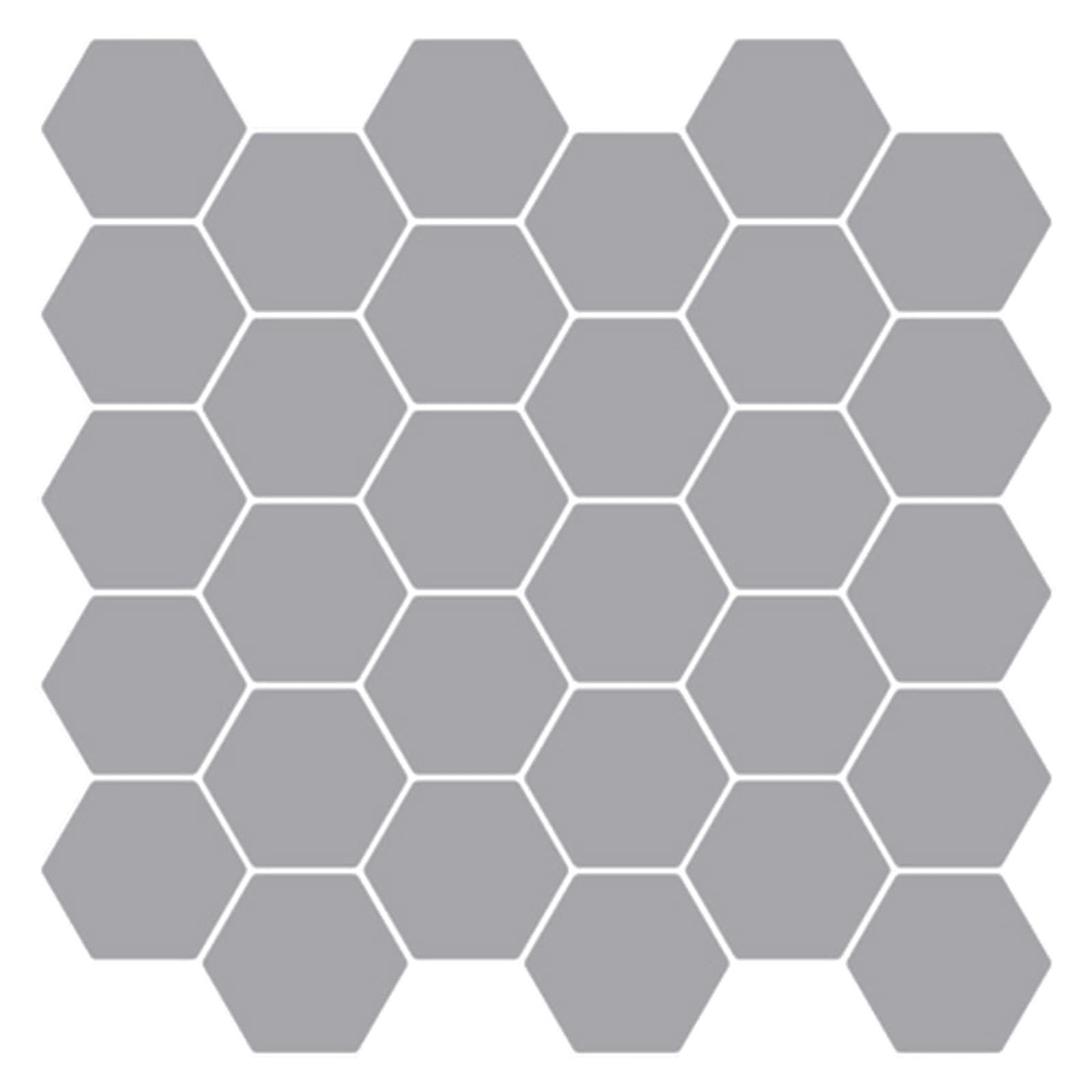 vidaXL Sticker Sechseckige Fliese 10 Stk. Grau 30 x 30 cm Polyurethan und PET, (10-tlg)