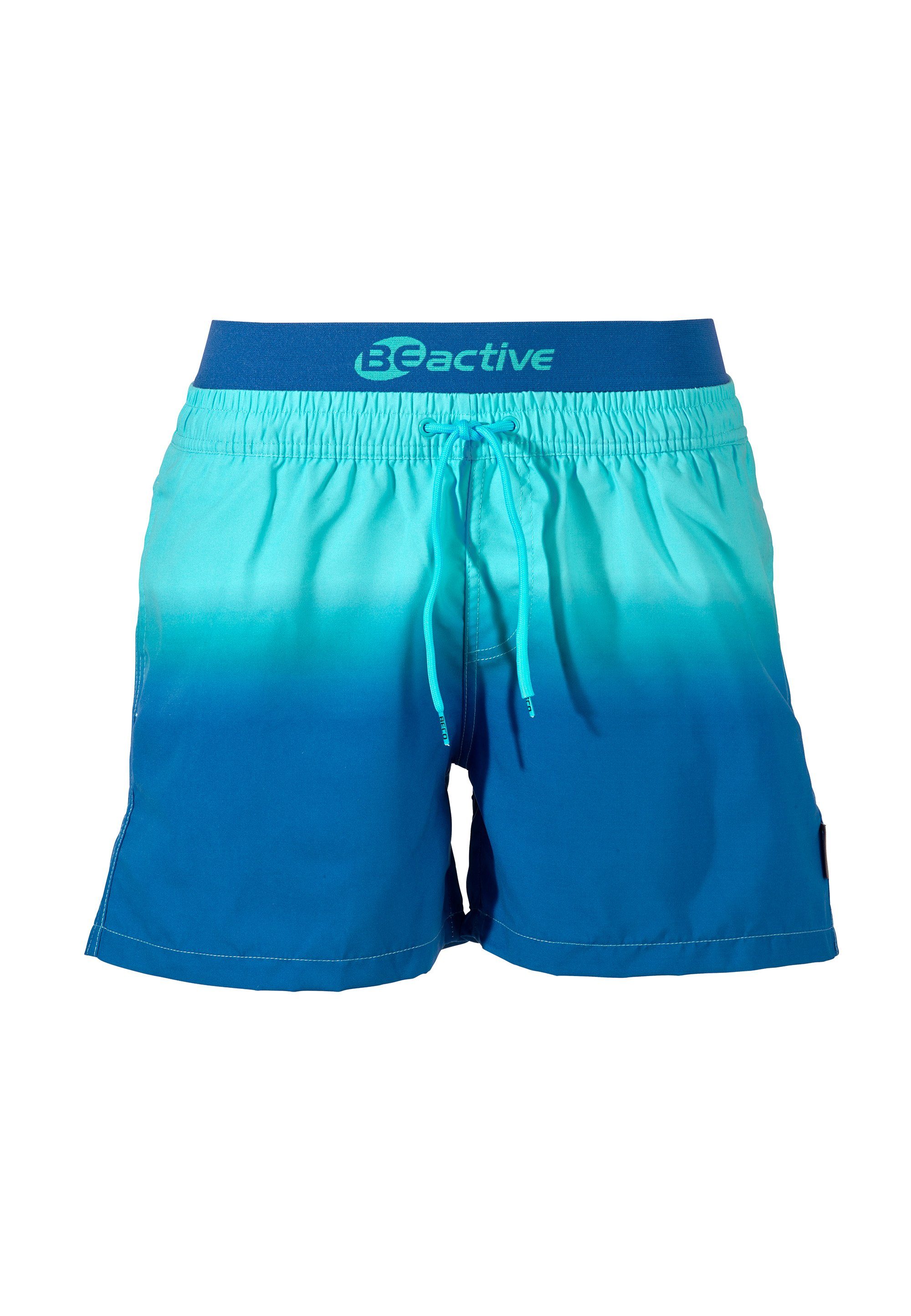 Beco Beermann Badehose Farbverlauf Swim (1-St) hellblau, Shorts BEactive dunkelblau coolem mit