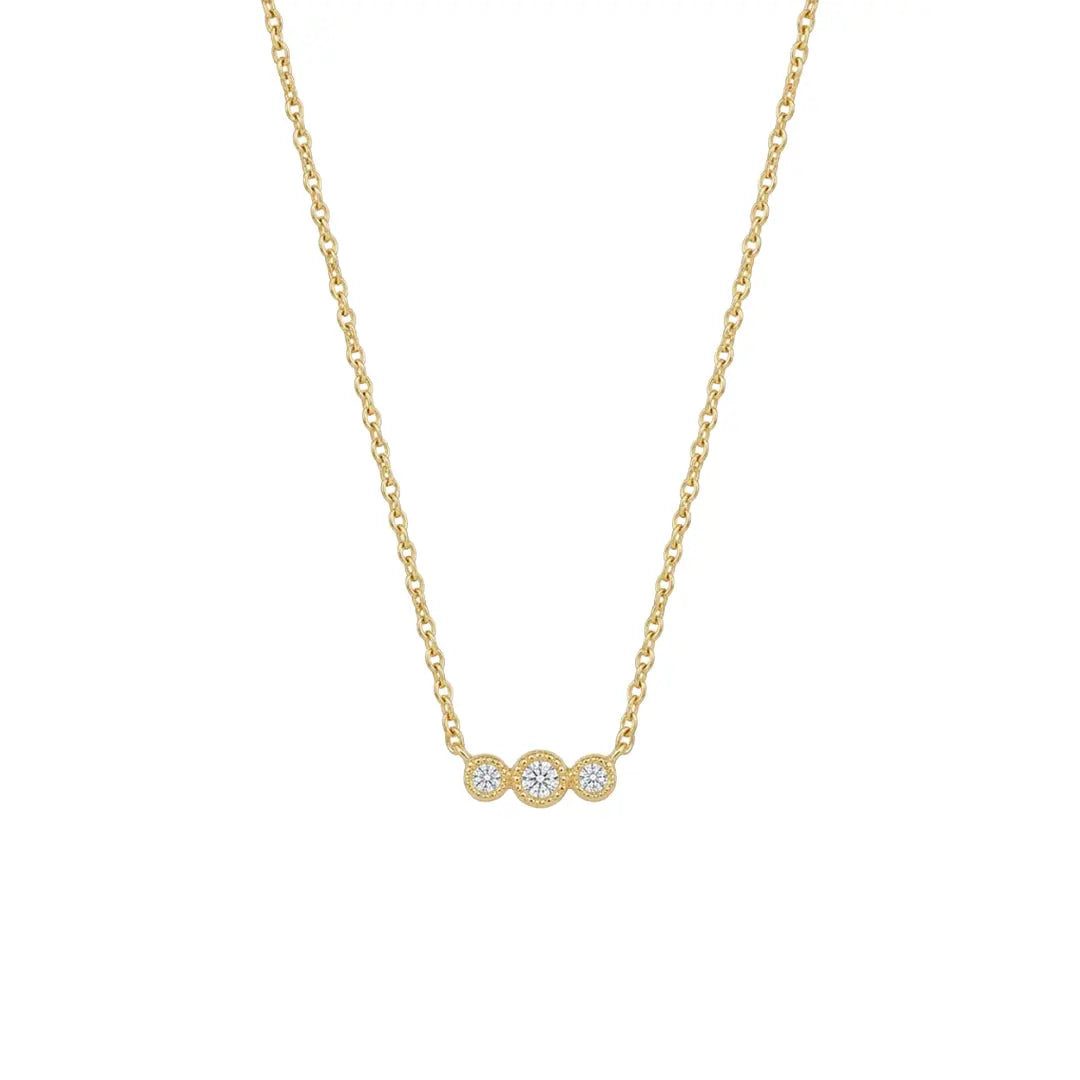 Kette mit Anhänger Kette mit drei Zirkonia 925 Sterling Silber Halskette Damen vergoldet