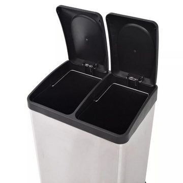 DOTMALL Ausklopfbehälter Recycling Treteimer Mülleimer Edelstahl 36 L