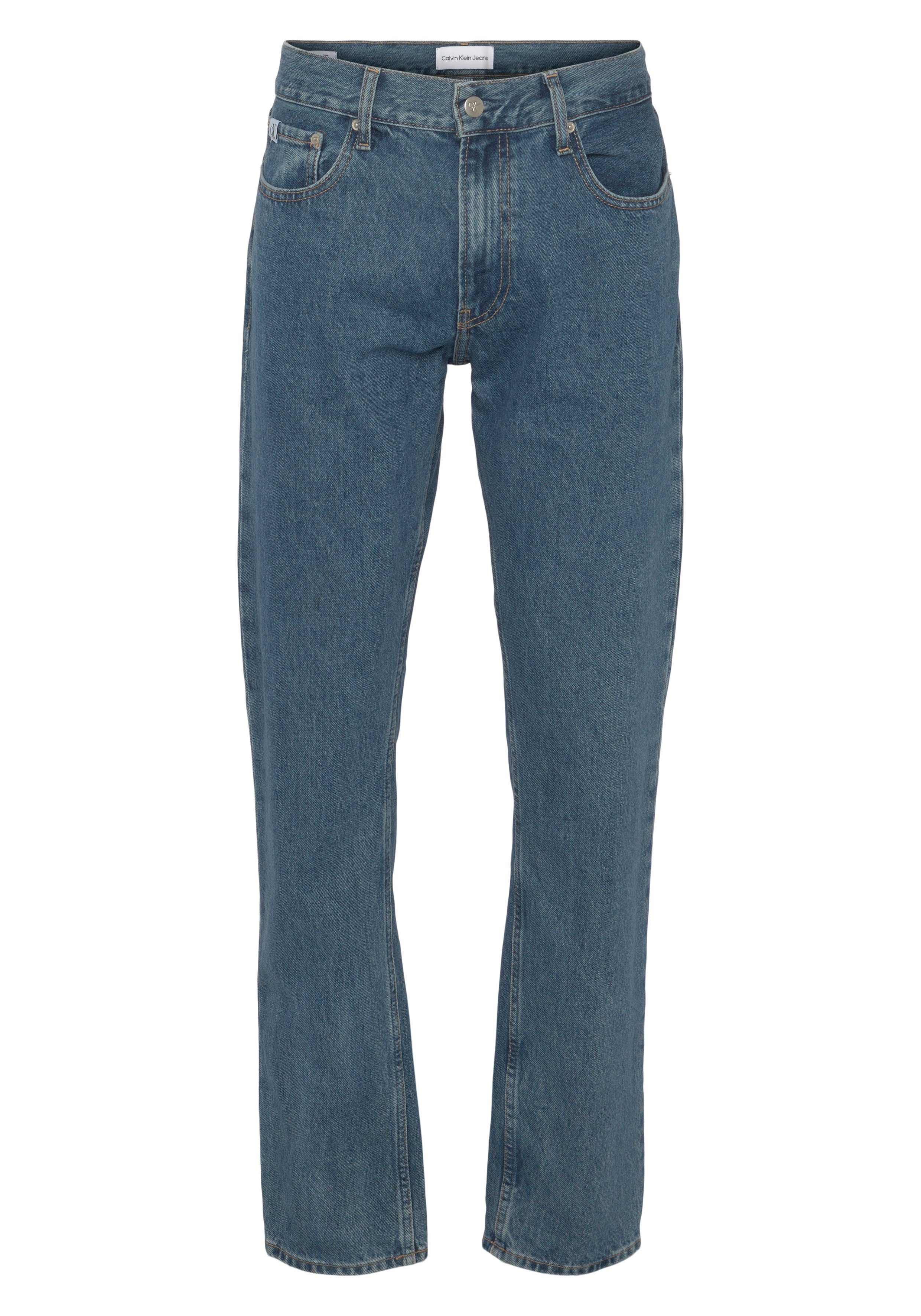 Calvin Klein Jeans Straight-Jeans AUTHENTIC STRAIGHT mit Logo-Badge Denim Medium