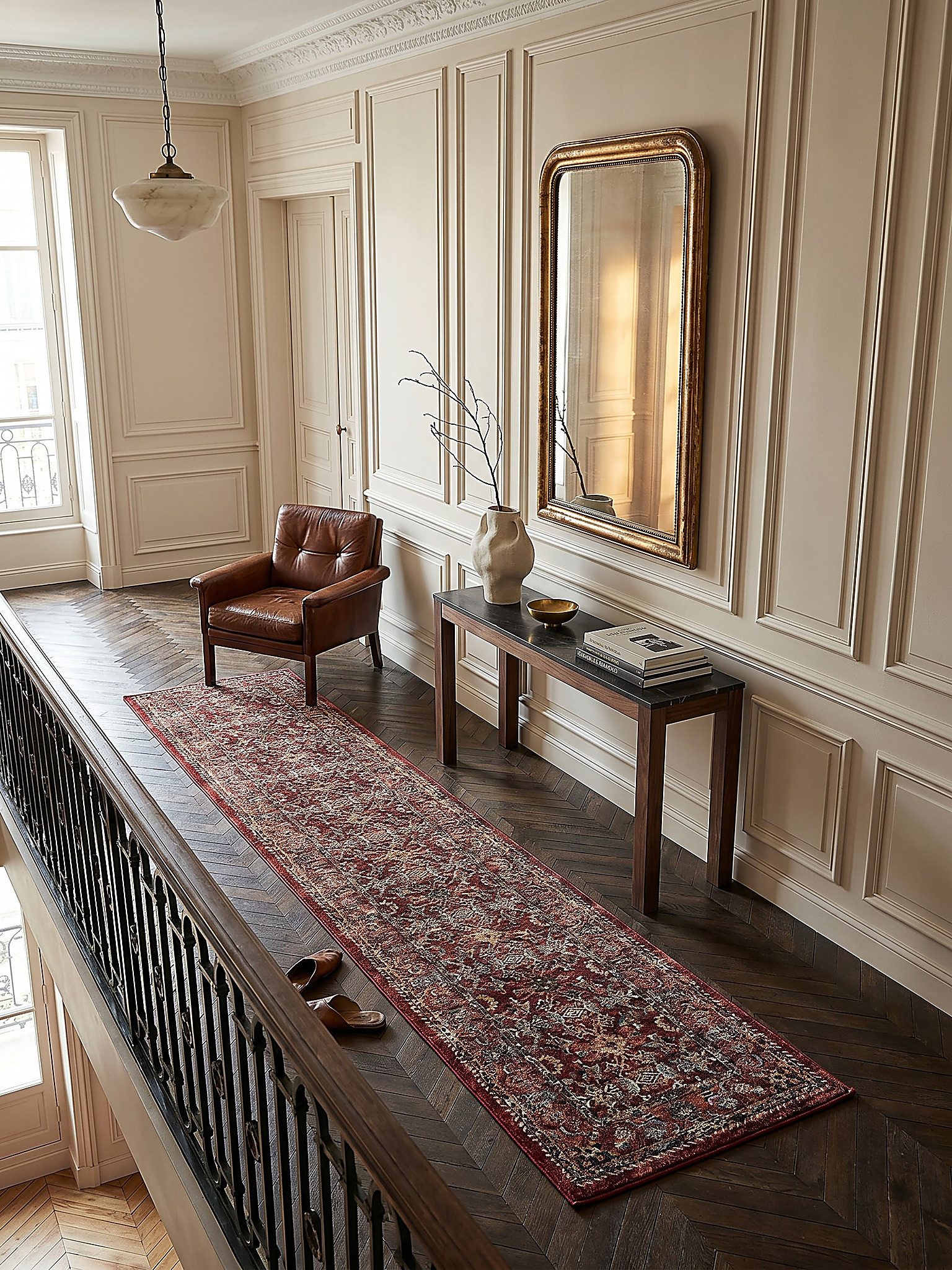 KADIMA DESIGN Teppich GLAZERT Schlafzimmerteppich 80x150 Rot Kurzflor Medaillon, Läufer, Höhe: 16 mm, 100% Polypropylen, 2400 g/m², 12 mm Kurzflor, FBH-geeignet – Bild 3 von 5