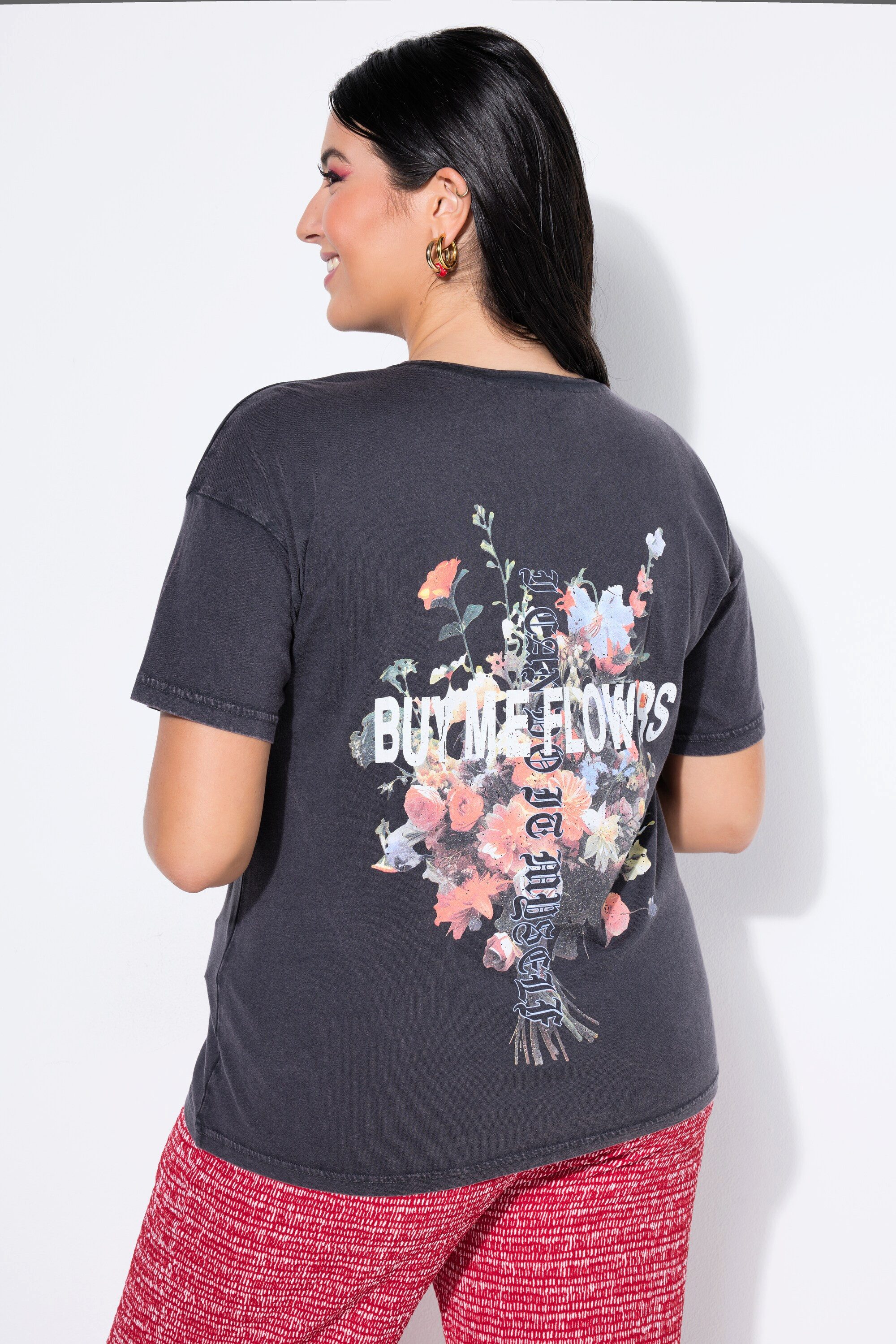 Studio Untold T-Shirt T-Shirt oversized Flowers-Statement Acid Wash