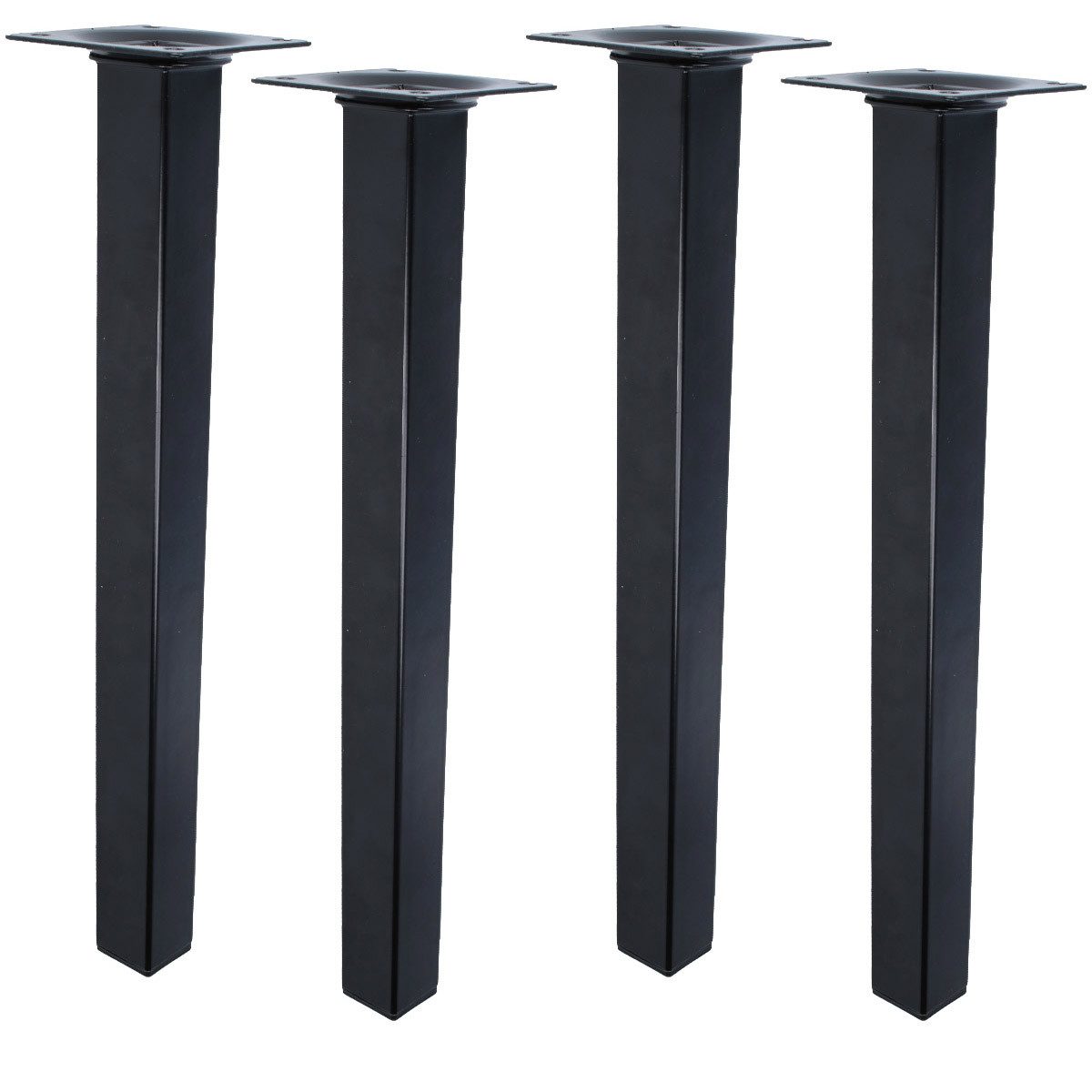 MS Beschläge Möbelfuß Schwarz eckig 4er Set Möbelbeine Stahl Stützfüsse