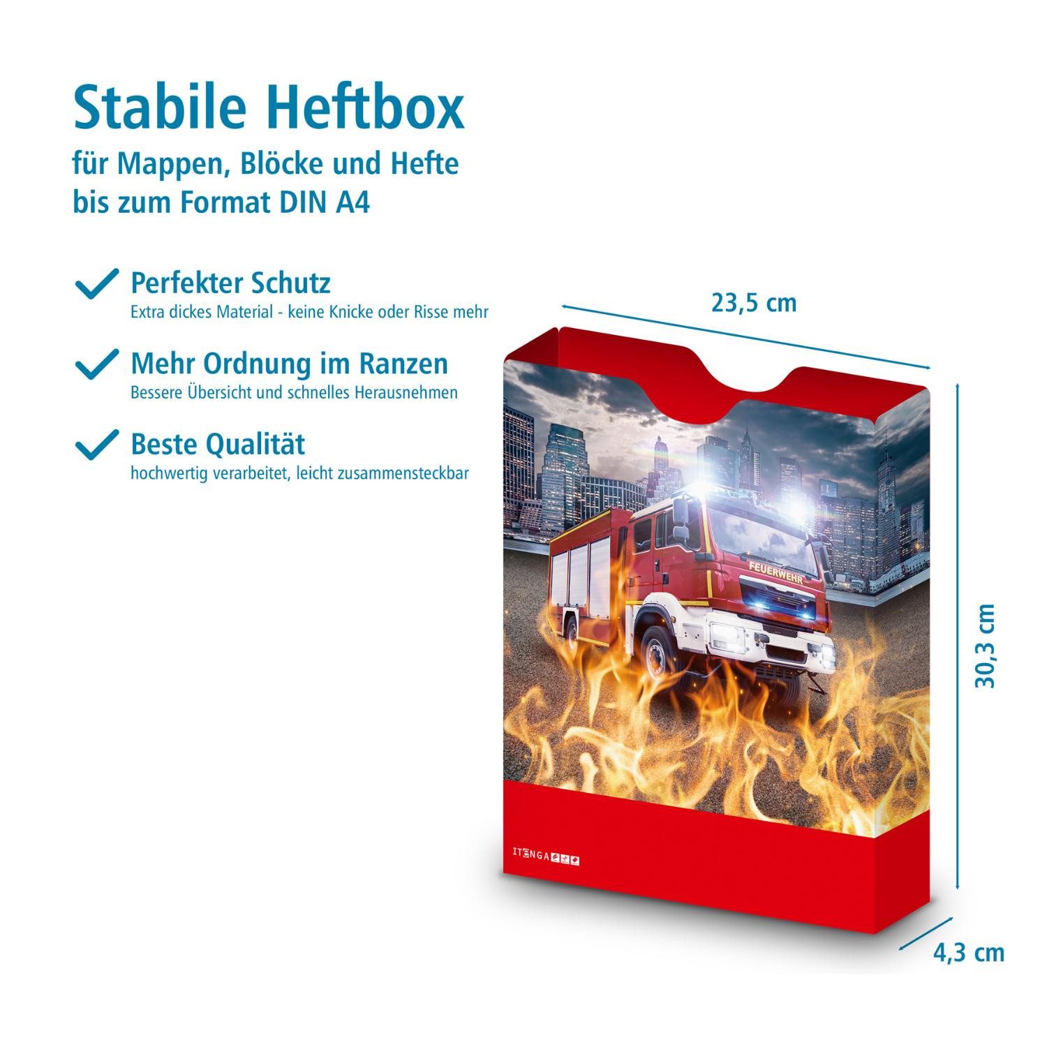 Thumbnail - itenga Organisationsmappe itenga Heftbox DIN A4 Hochformat aus PP Motiv Feuerwehr