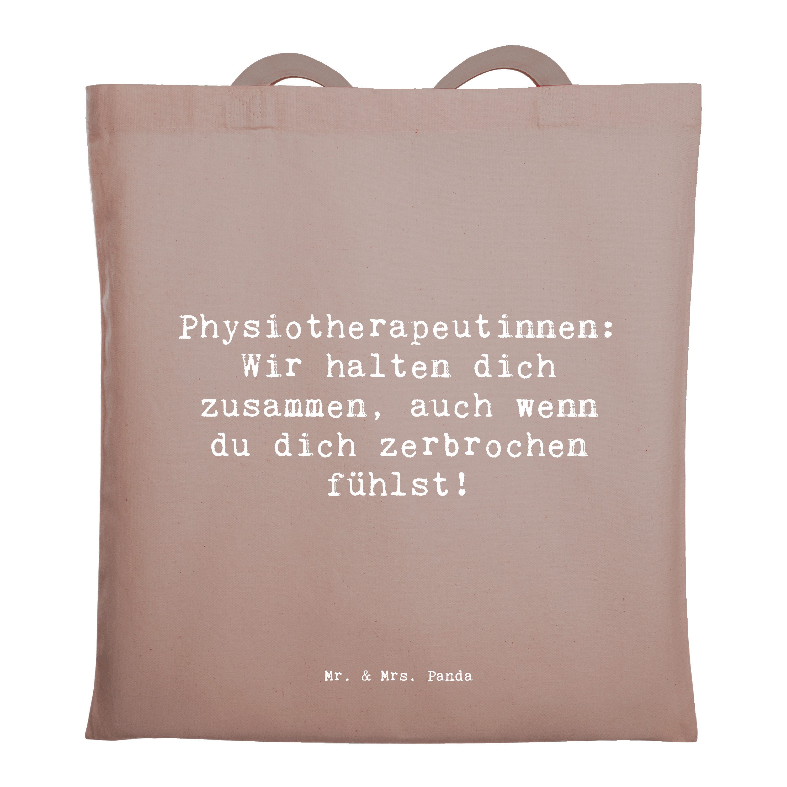 Tragetasche Spruch Physiotherapeutin Zusammenhalt - Braun Pastell - Geschenk, phy