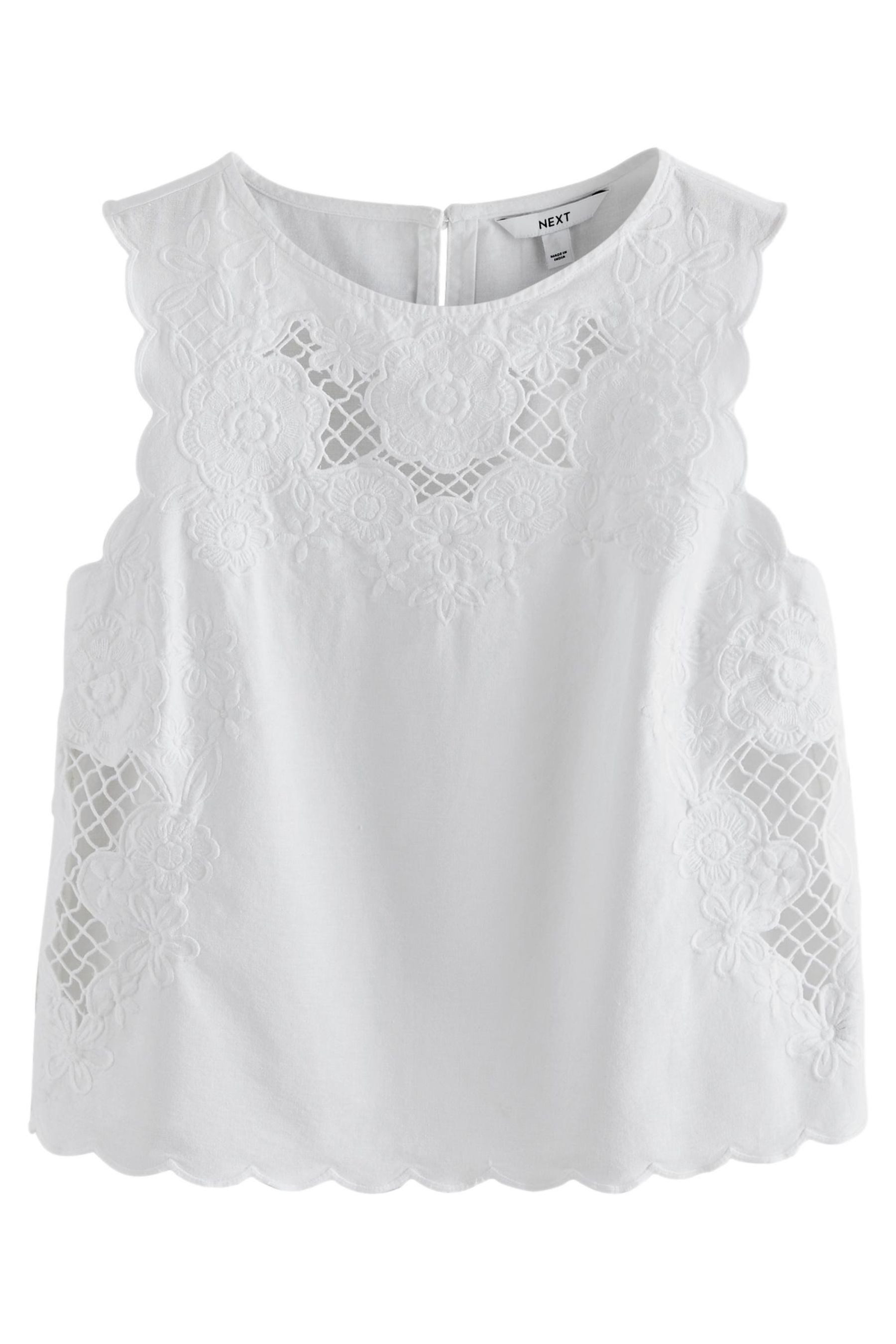 Next Blusentop Ärmelloses Trägertop mit Blumen-Cutout (1-tlg)