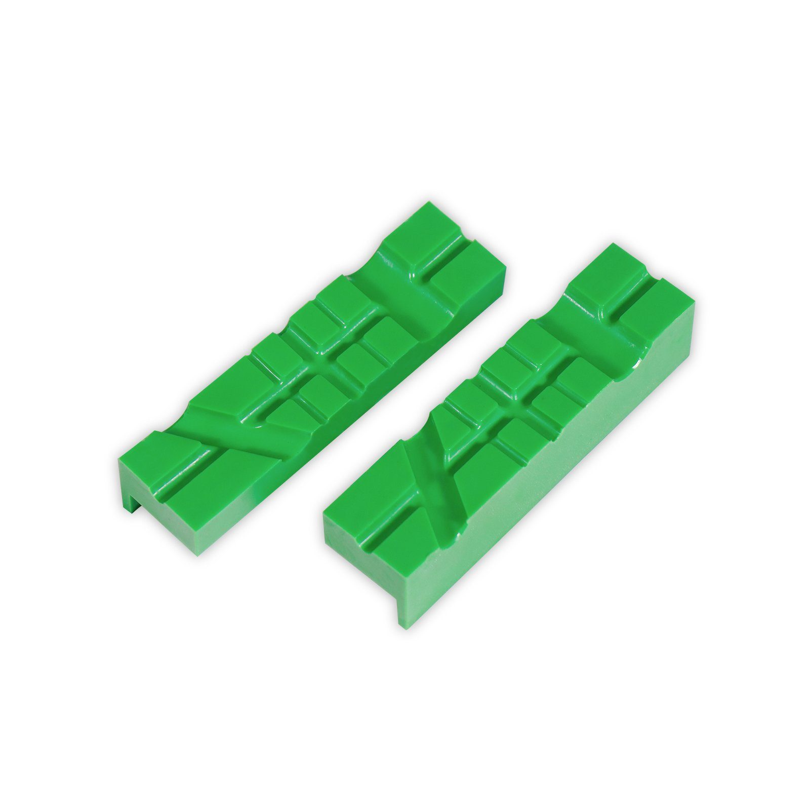 CCLIFE Schraubstock 2 tlg 150mm Breite Magnet grün / mit Schraubstock-Schutzbacken 110mm