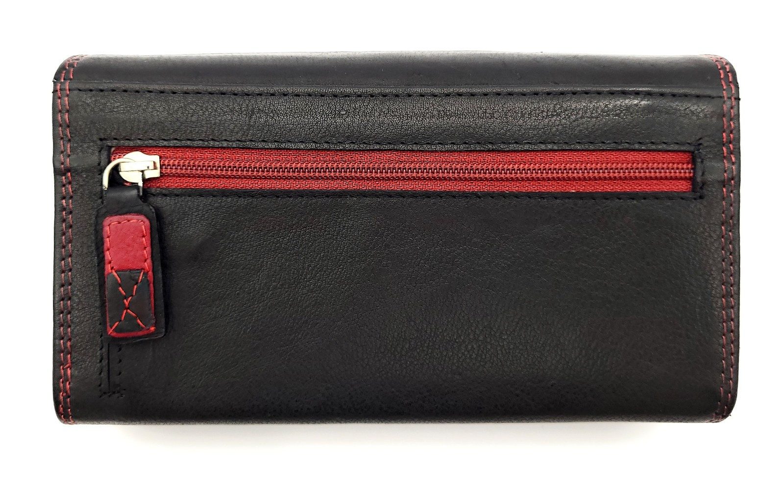 JOCKEY CLUB Geldbörse echt Leder Damen Portemonnaie mit RFID Schutz, bicolor Design, Überschlag mit Druckknopfverschluss, 8 Kartenfächer