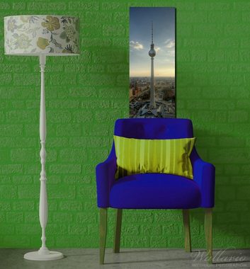 Wallario Glasbild, Fernsehturm Berlin mit Panoramablick über die Stadt, in verschiedenen Ausführungen