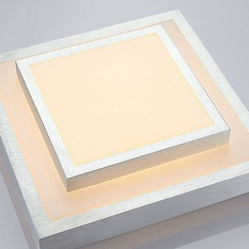 Lindby LED Deckenleuchte Mirco, LED-Leuchtmittel fest verbaut, warmweiß, Modern, Aluminium, Acryl, alu, weiß, 1 flammig, inkl. Leuchtmittel