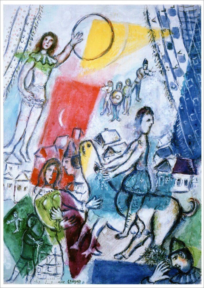 Marc Chagall Kunstkarte "Zirkusfreude" Postkarte