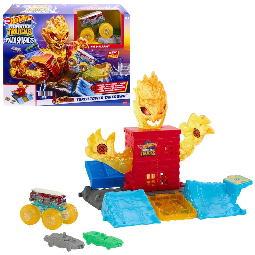 Hot Wheels Spielzeug-Monstertruck Monster Trucks Torch Tower Takedown Hot Wheels Spielset Mattel
