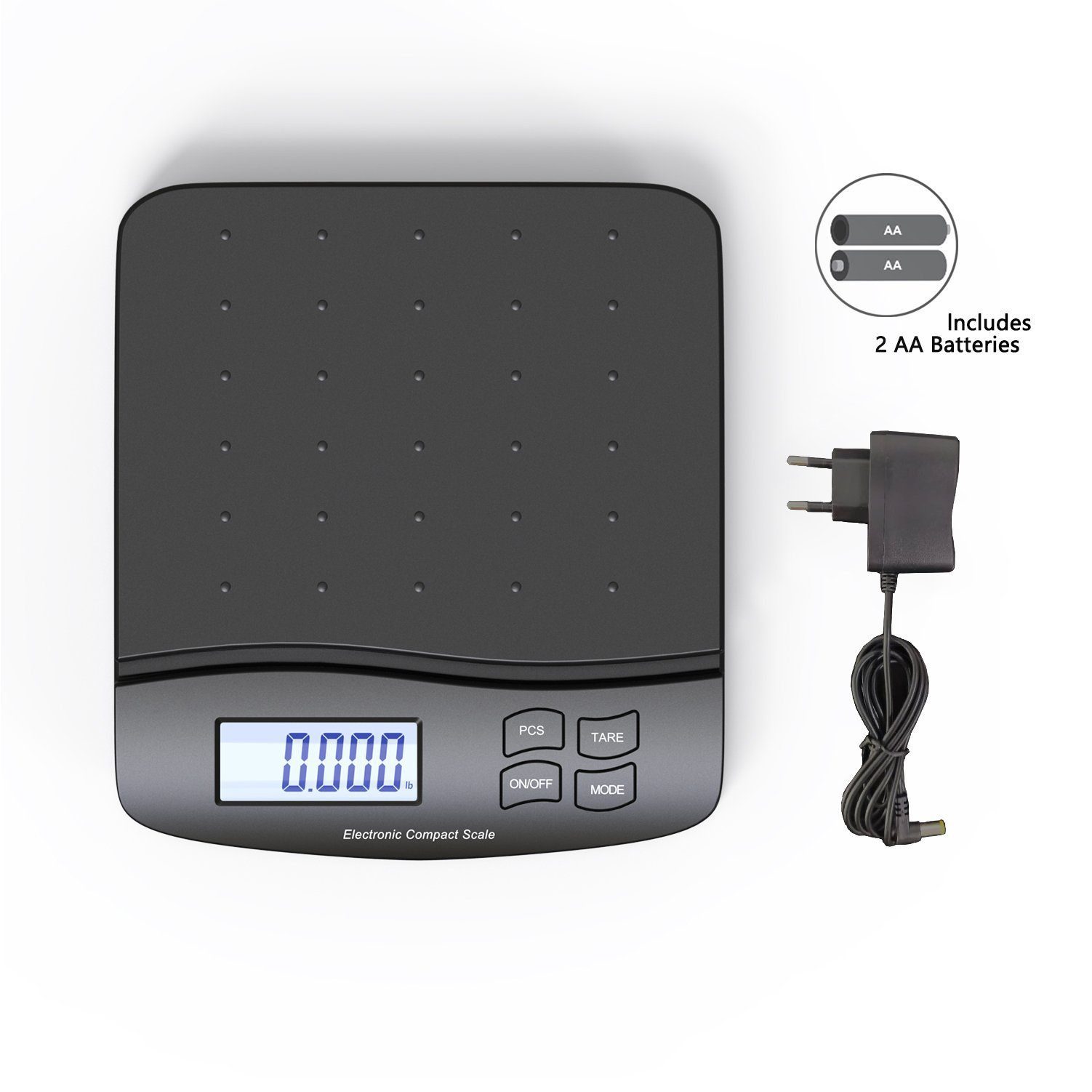 Zedelmaier Feinwaage Digitale Packetwaage Postwaage, Waage für Büro/Haus/Lager/Markt, bis 30kg, Tara, PCS,ABS, Batterien enthalten