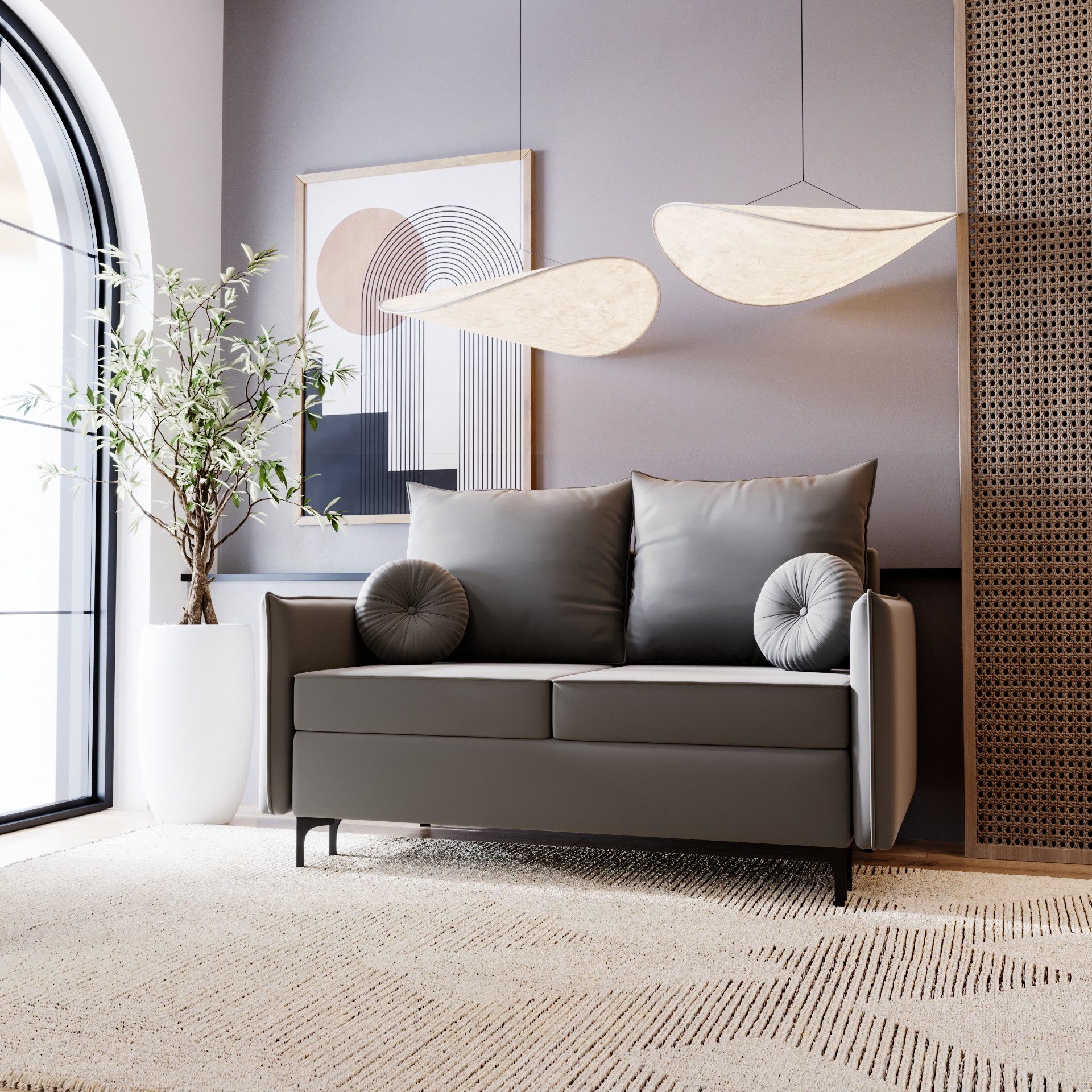 Compleo Schlafsofa für ein kleines Zimmer, Sofa 2-sitzer, Breite:145 cm LEO, bequem