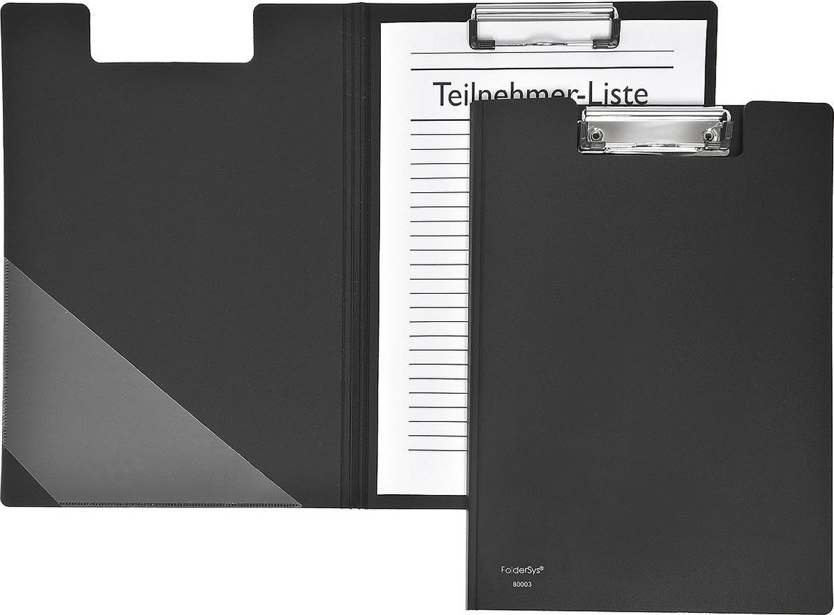 FOLDERSYS Schreibmappe Klemmbrettmappe A4 PP schwarz günstig online kaufen