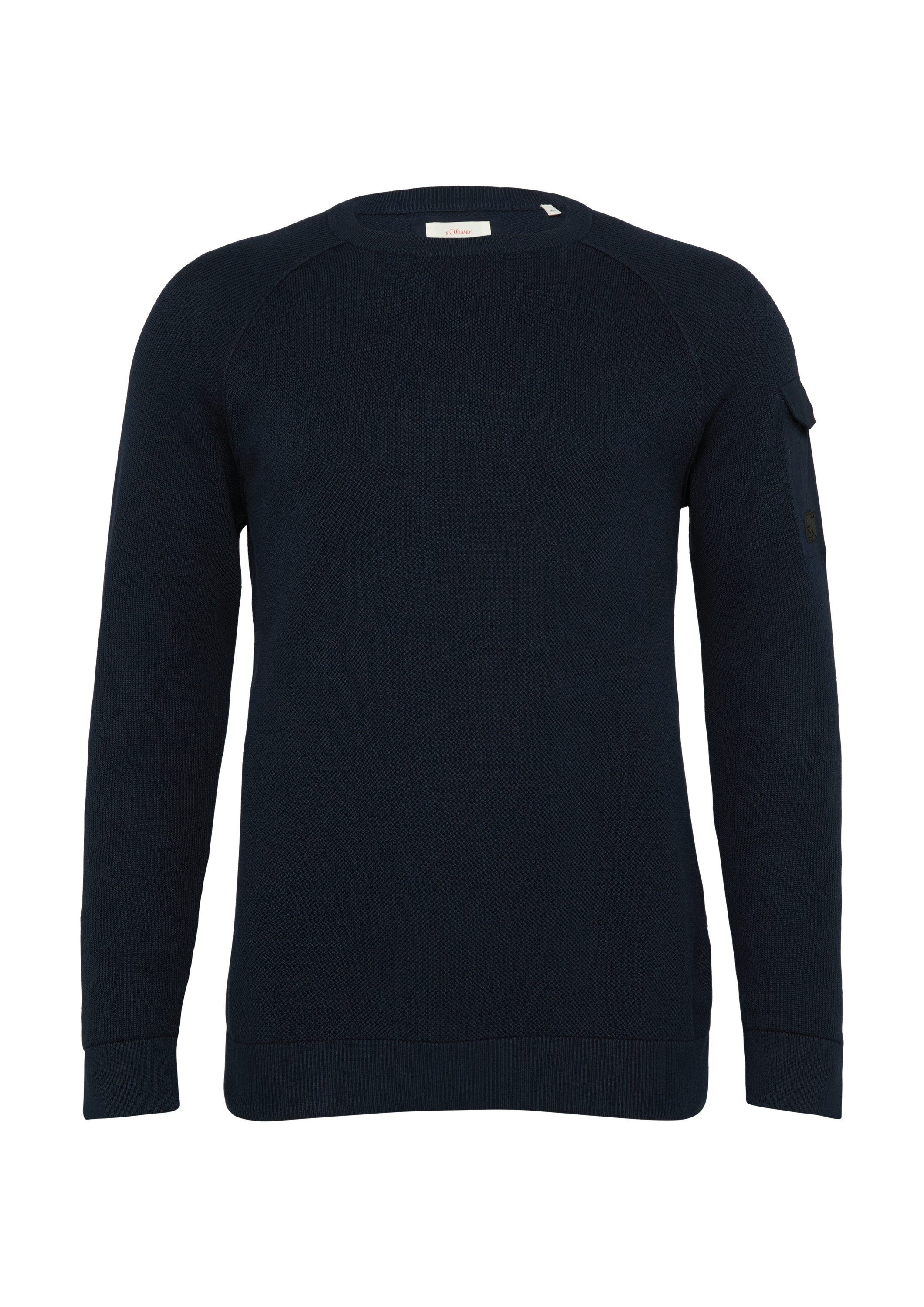 s.Oliver Longpullover Strickpullover Strickpullover mit Raglanärmeln und St günstig online kaufen