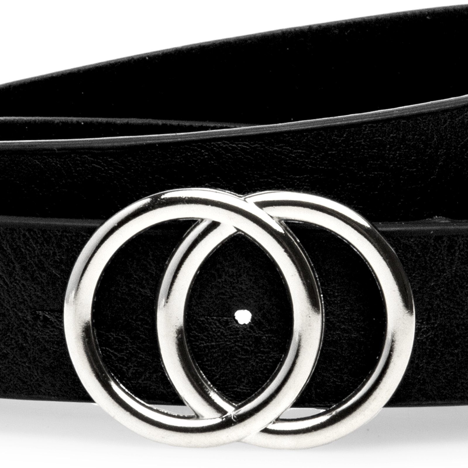 Caspar Synthetikgürtel GU322 eleganter Damen Hüftgürtel mit Doppel Ringschn günstig online kaufen