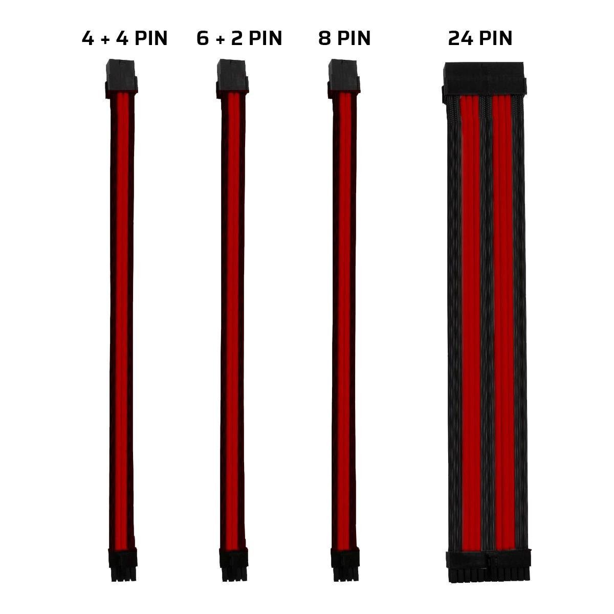 ONE GAMING Kabel-Sleeve-Set - Schwarz/Rot - Computer-Kabel