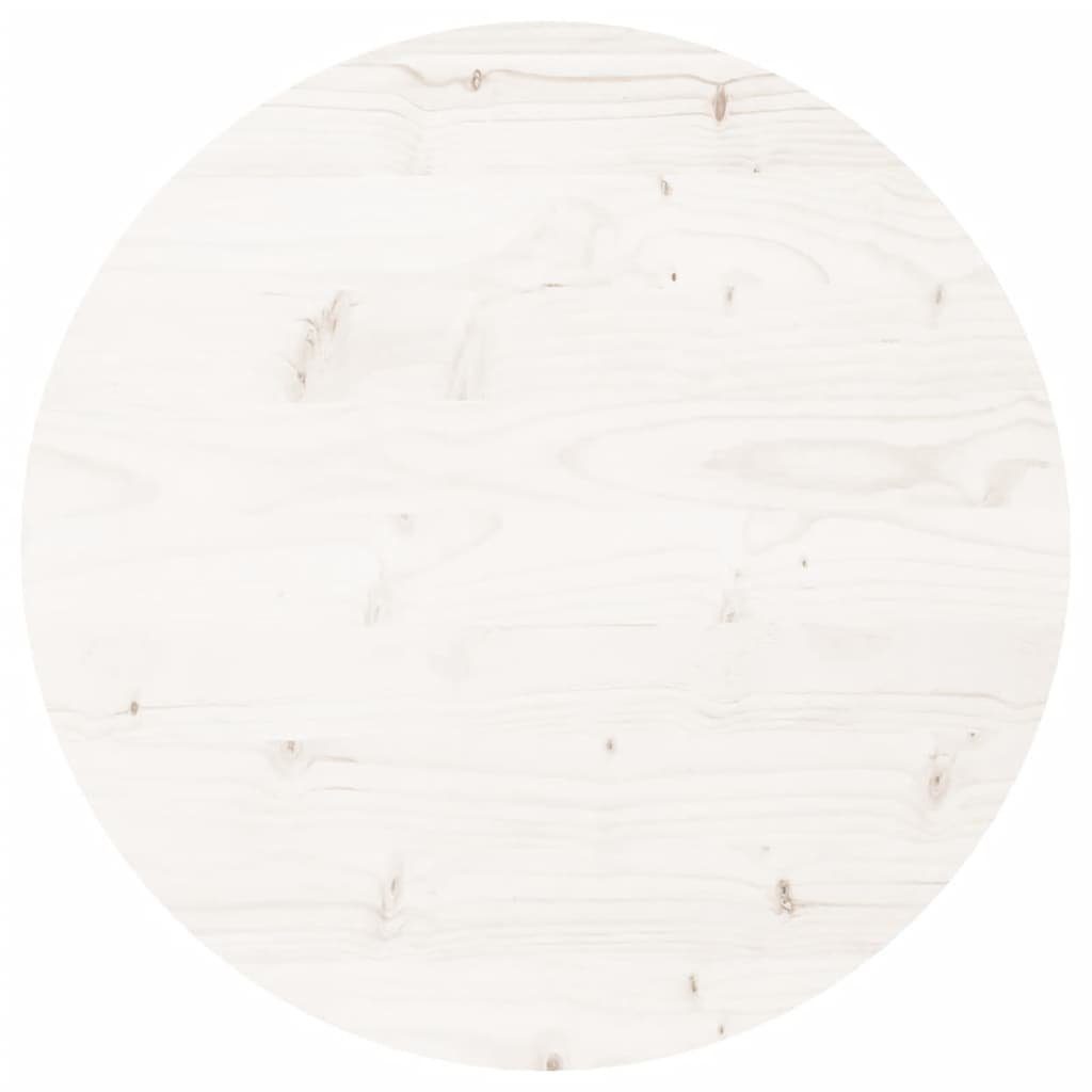 furnicato Tischplatte cm Ø50x3 Weiß Massivholz Rund Kiefer