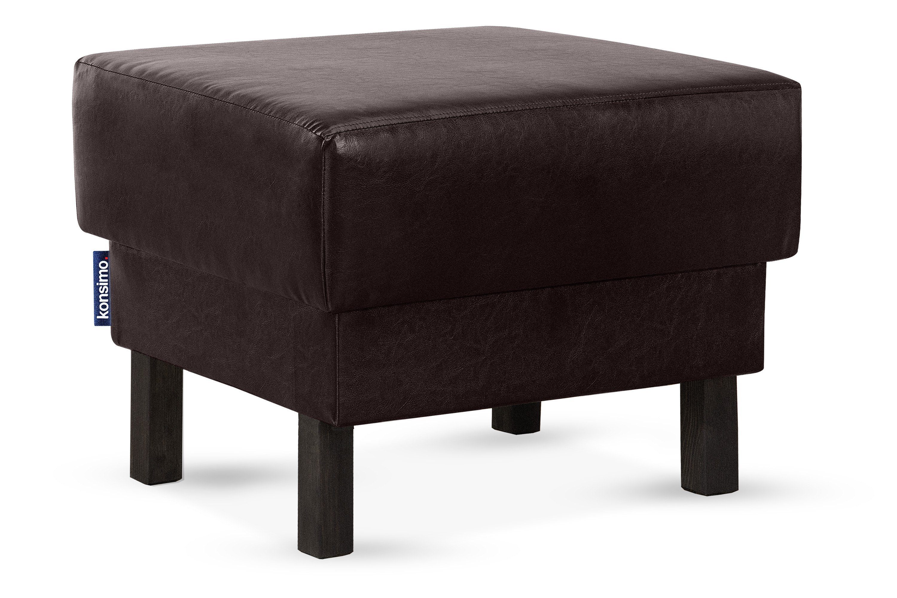 Konsimo Стулья ESPECTO Pouffe Табуретки, Kunstleder-Puffsessel, auf hohen Holzbeinen, mit Ablagefach