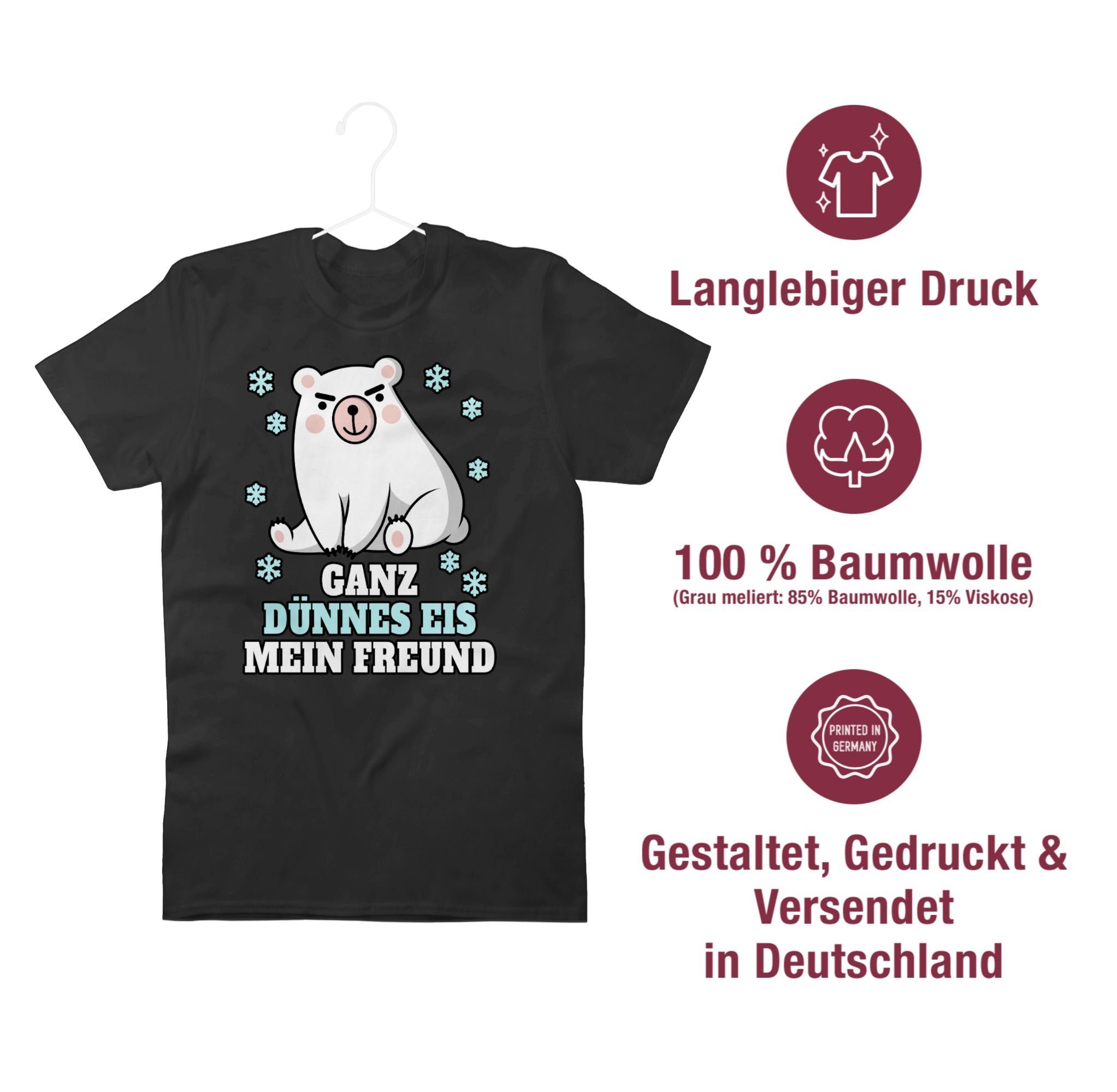 Sprüche Freund T-Shirt Ganz 01 mit dünnes Schwarz Statement mein Eis Spruch Shirtracer