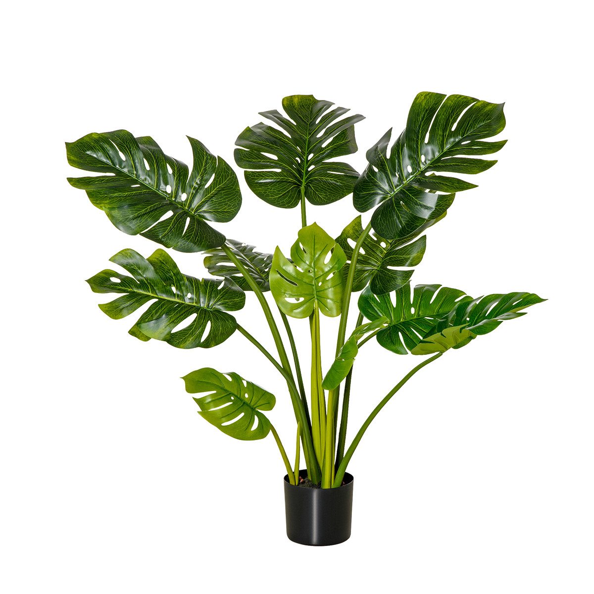 Kunstpflanze Kunstpflanze in Kunststofftopf Künstlicher Monstera