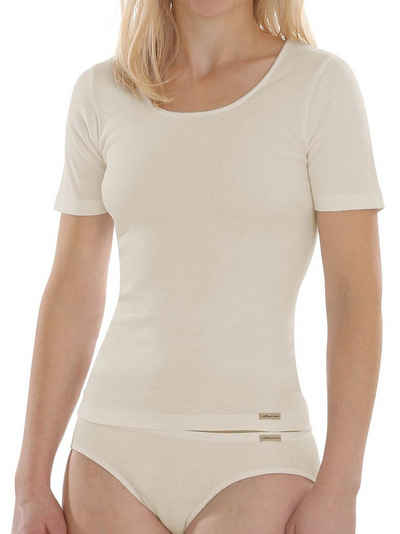 COMAZO Unterhemd Damen Baumwoll Shirt 1/4 Arm (Stück, 1-St) Vegan