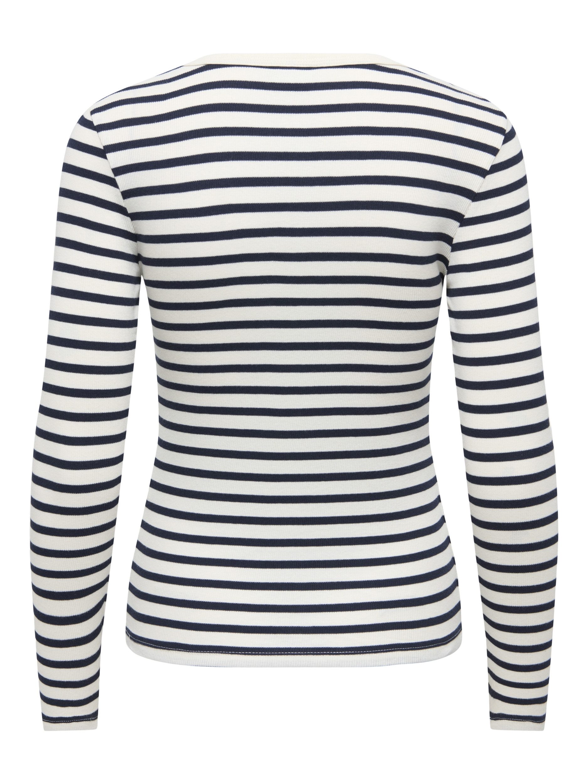 JDY T-Shirt JDYLUCKY L/S O NECK NEW Y/D TOP JRS, Egret/SKY CAPTAIN