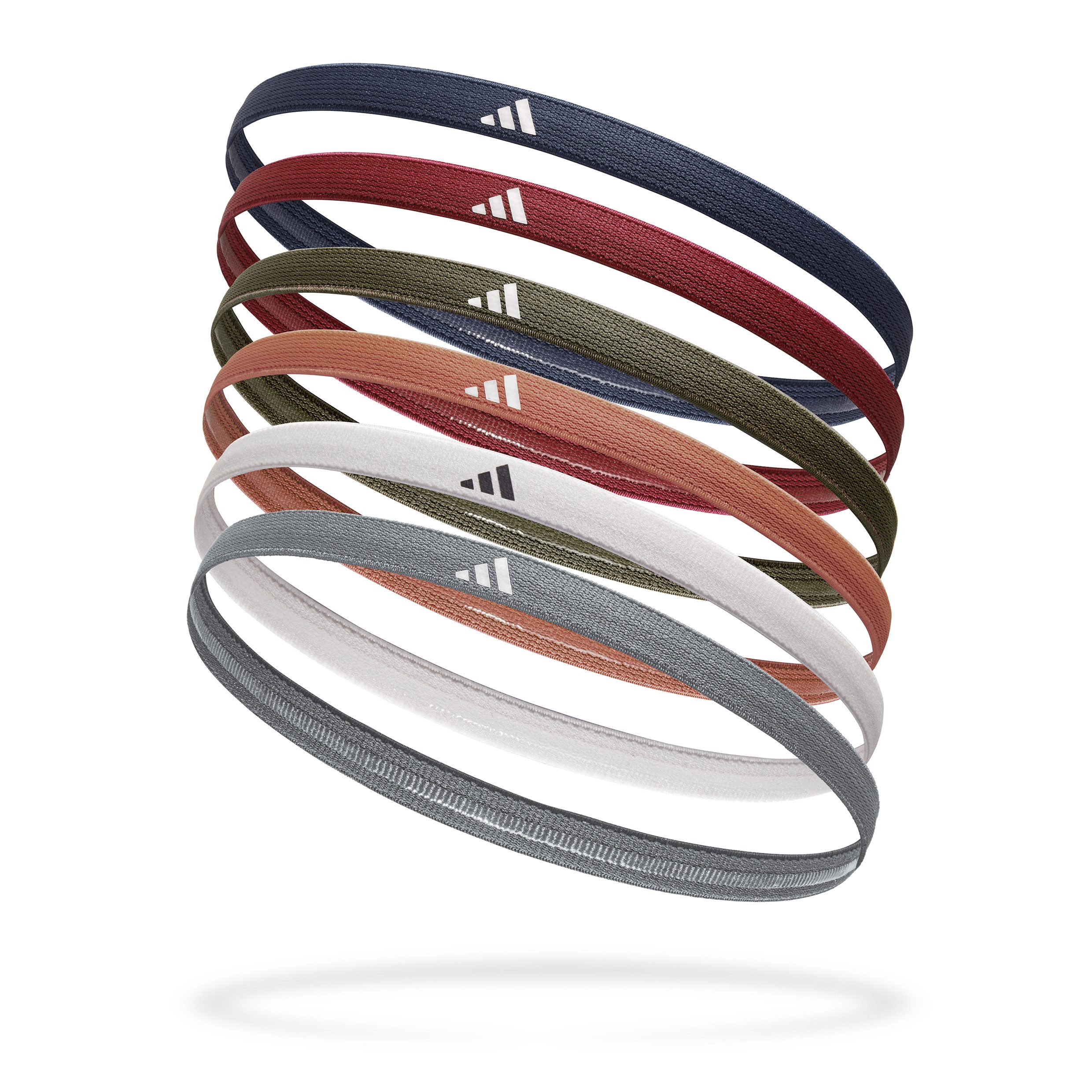 adidas Performance Haarband Haarbänder - Grau, Weiß, Clay, Olive, Rot, Dunkelblau, 6er-Set in abgestimmten Farben