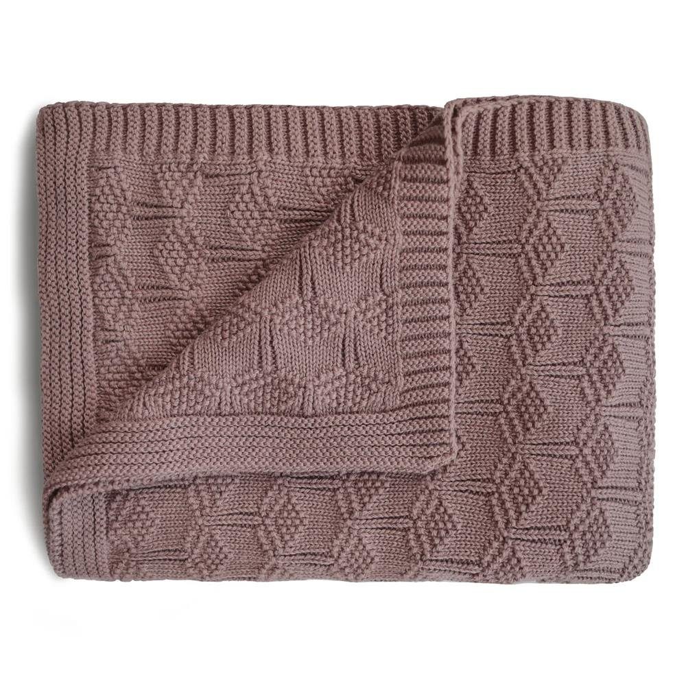 Wolldecke Wabenstrickdecke Desert Rose, Mushie