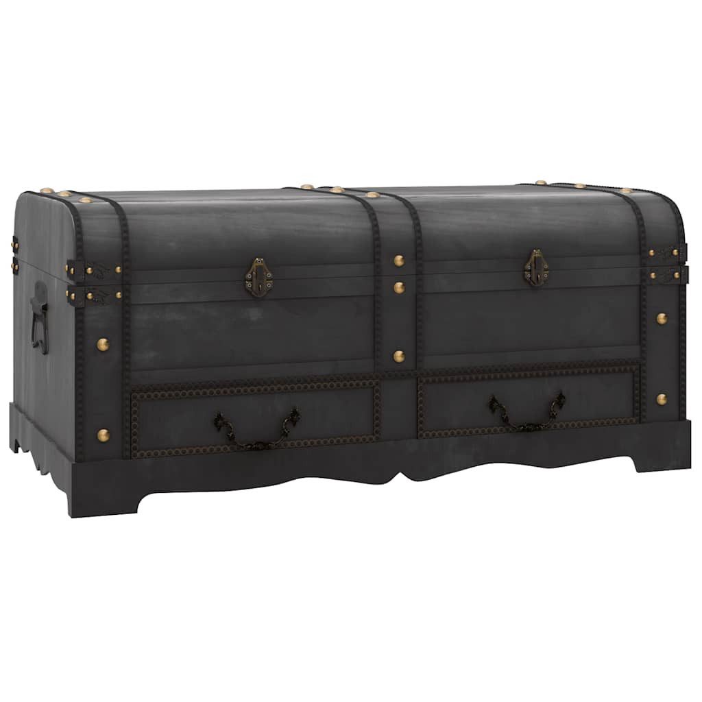 vidaXL Truhe NA Schatztruhe Holz Schwarz 90x51x42 cm