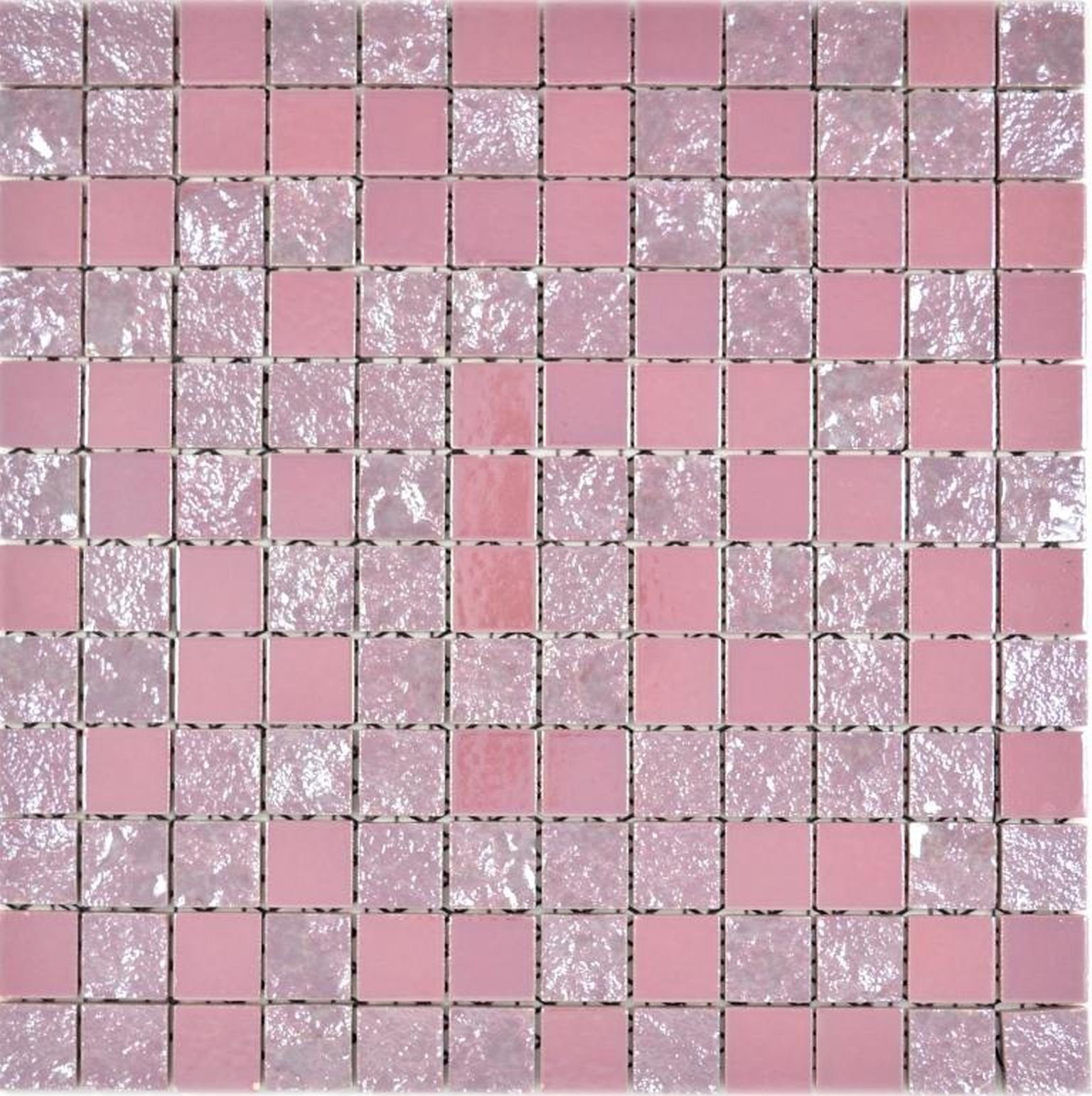 Mosani Mosaikfliesen Keramikmosaik Mosaikfliesen altrosa glänzend / 10 Matten