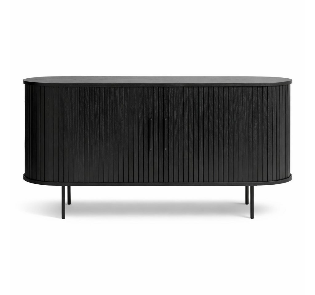 Liadomo Sideboard Uriel, Kommode, Stauraummöbel, 140 oder 180 cm Breite, Furnier in Echtholz, Schiebetüren, Lamellen-Optik, vier Farben