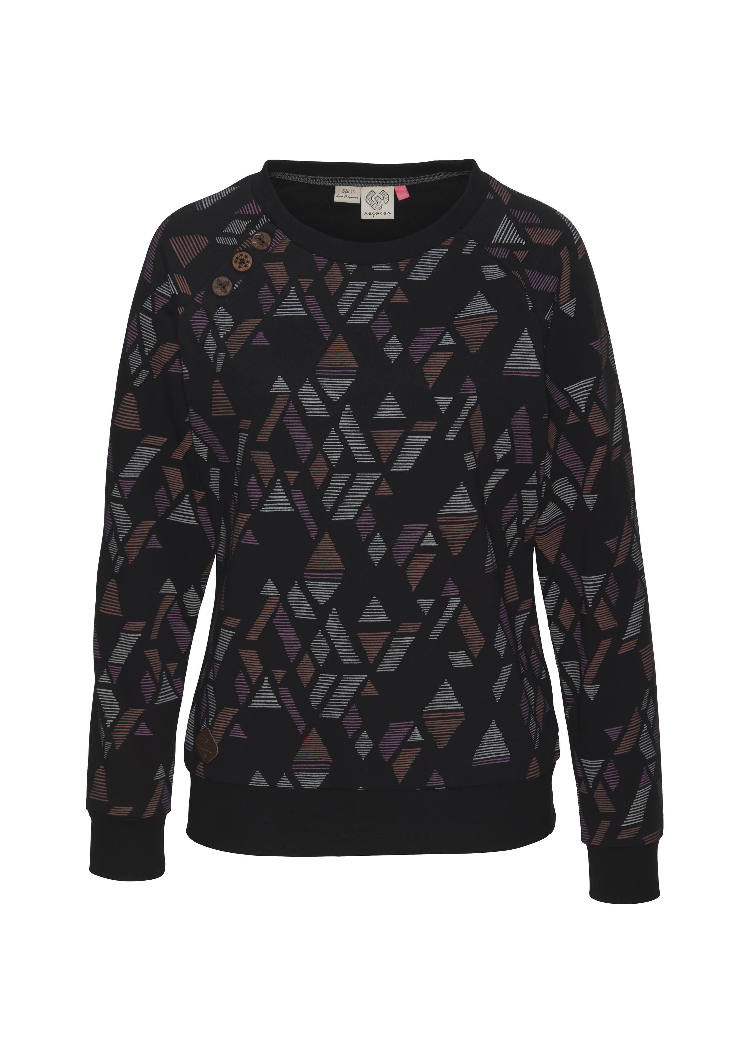 mit BLACK Sweater Allover PRINT DARRIA Print Ragwear