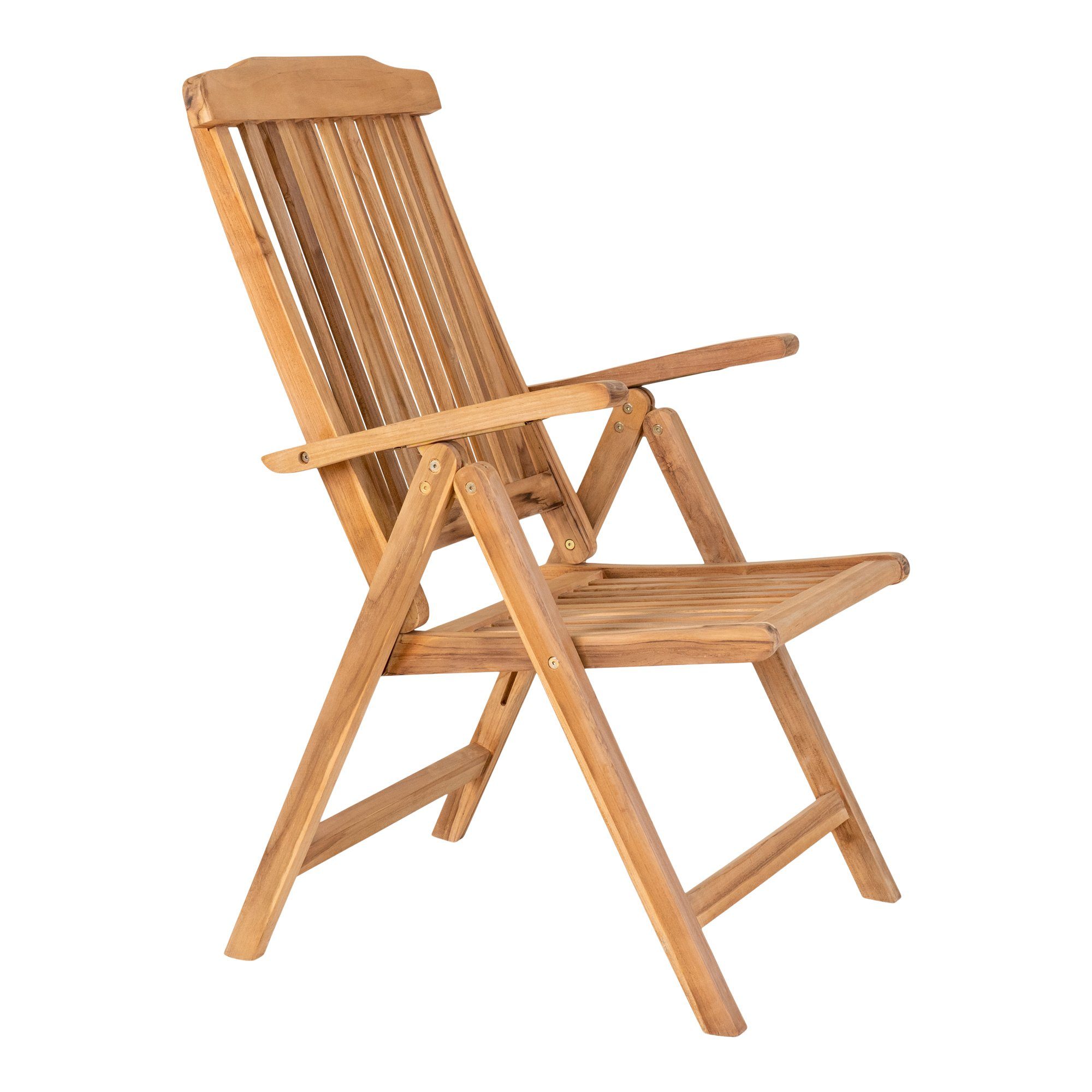 Klassischer Stuhl klappbar Gartenstuhl 5-Positionen RELIFE Teak LebensWohnArt