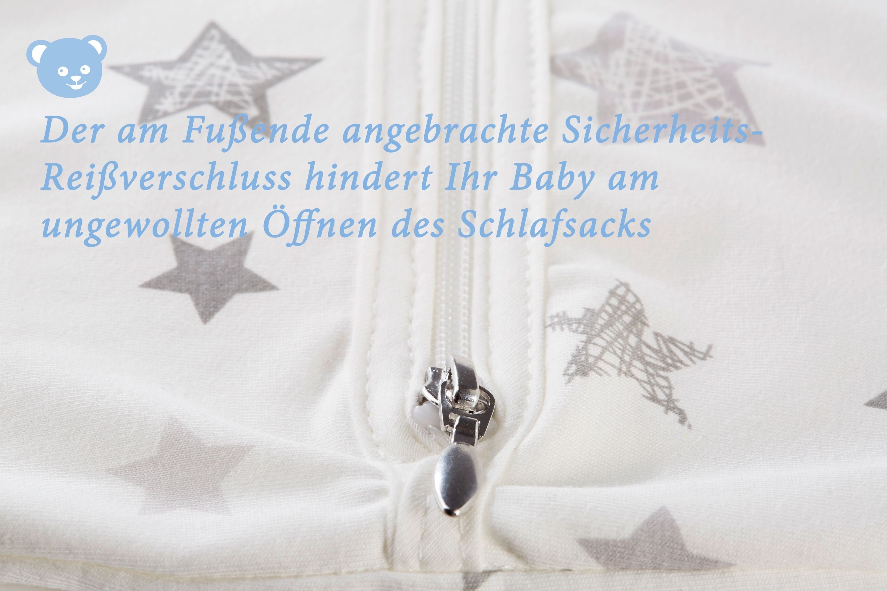 Sommer light Babyschlafsack 786-9 Exclusiv Schlafsack silbergrau Stars Silver Mäxchen Alvi Alvi®