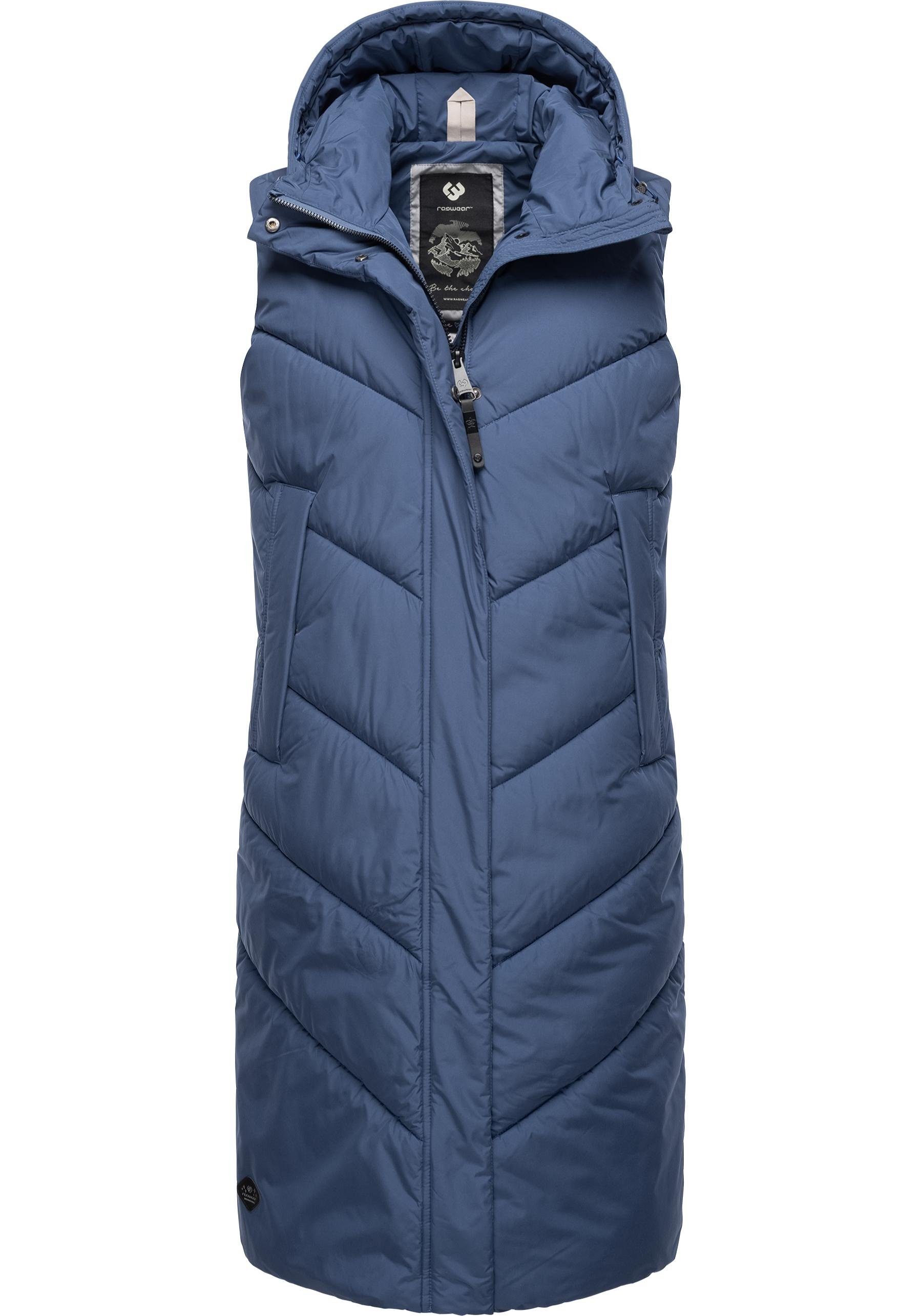 Ragwear Steppweste Suminka Vest Wasserdichte, lange Damen Winterweste
