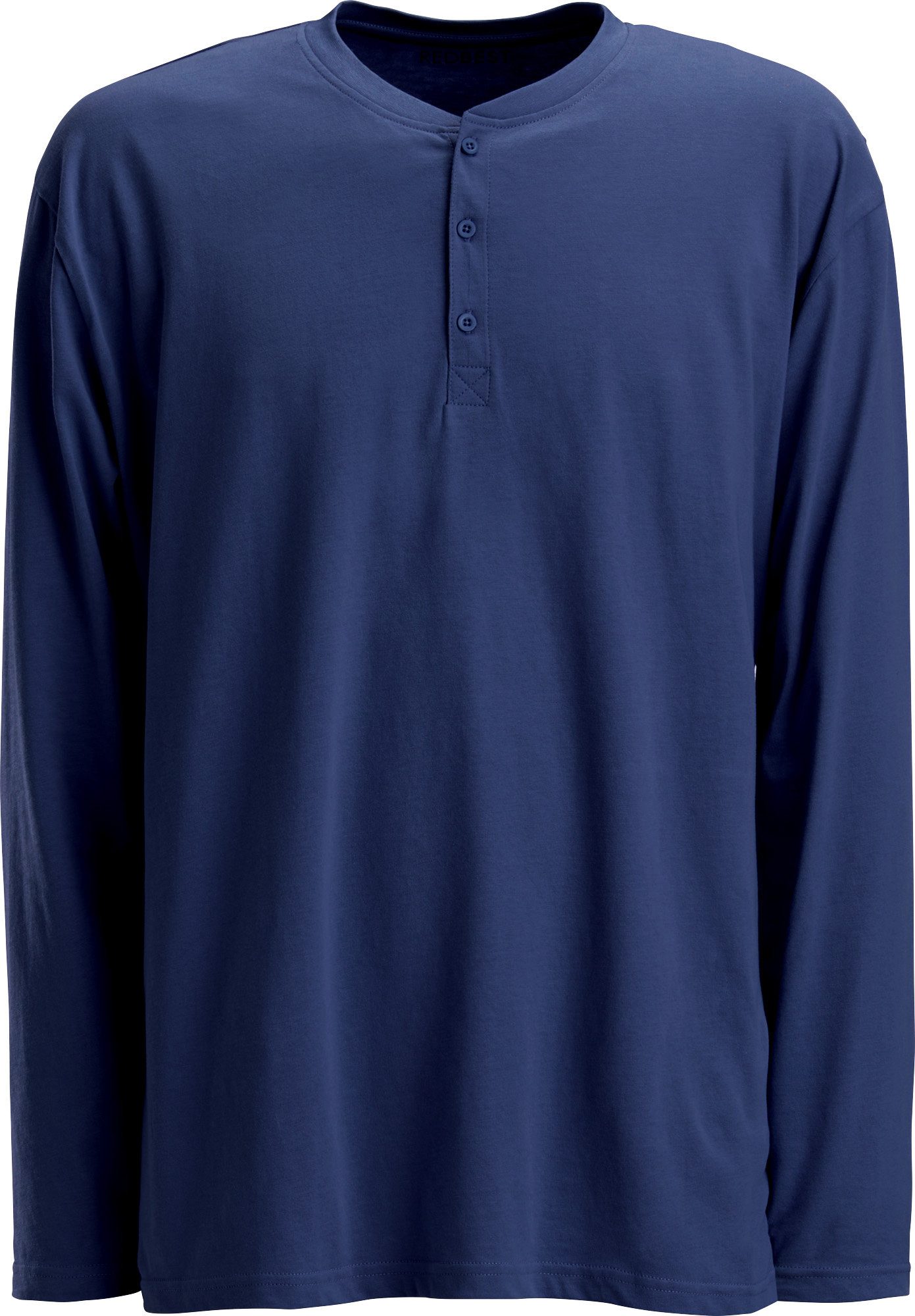 REDBEST Pyjamaoberteil Herren-Langarmshirt Single-Jersey Uni günstig online kaufen