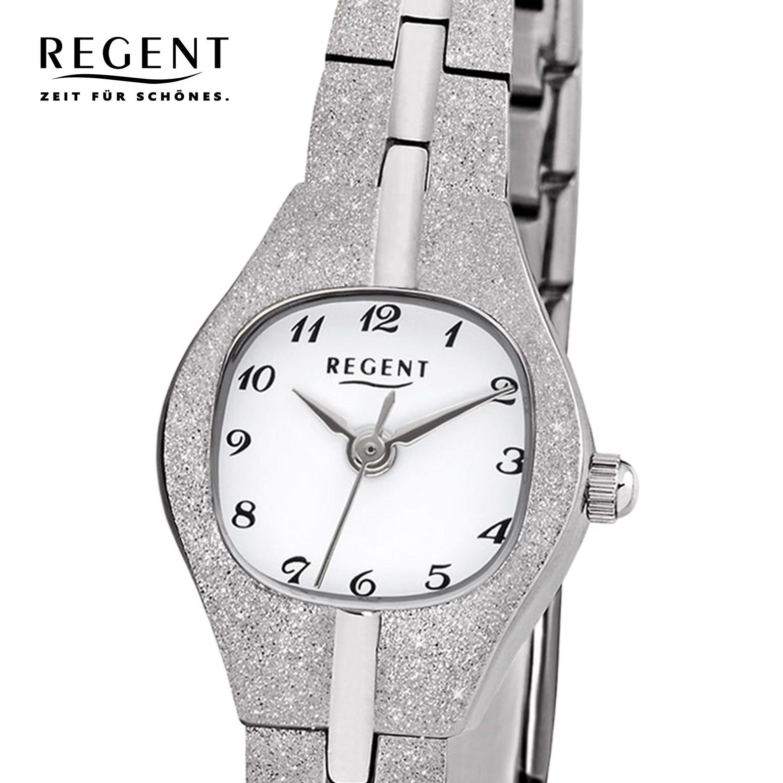 klein Uhr (ca. F-626 Regent Damen eckig, Quarz, Regent 23mm), Quarzuhr Armbanduhr Metall Metallarmband Damen