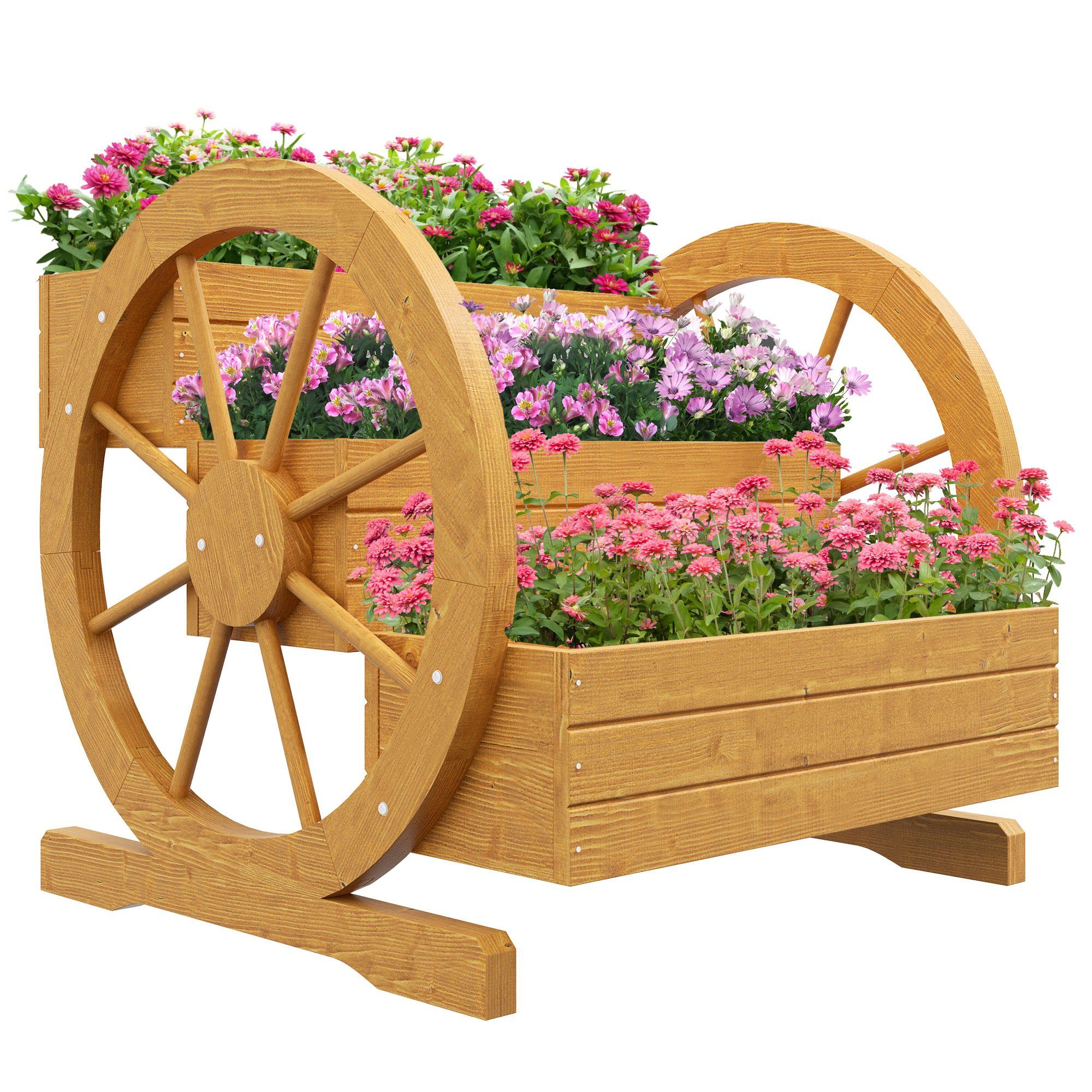 Outsunny Hochbeet Blumenkasten Holz mit 3 günstig online kaufen