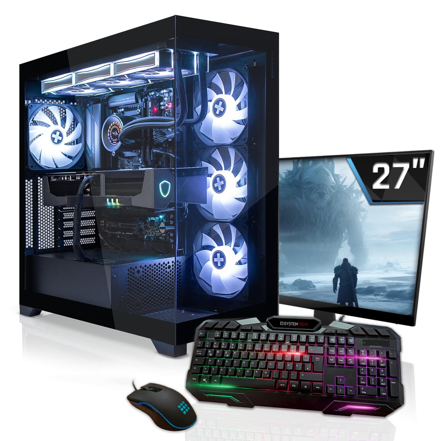 SYSTEMTREFF Gaming-PC-Komplettsystem (27", Intel 14900KF 14900KF, GDDR7, 64 GB RAM)