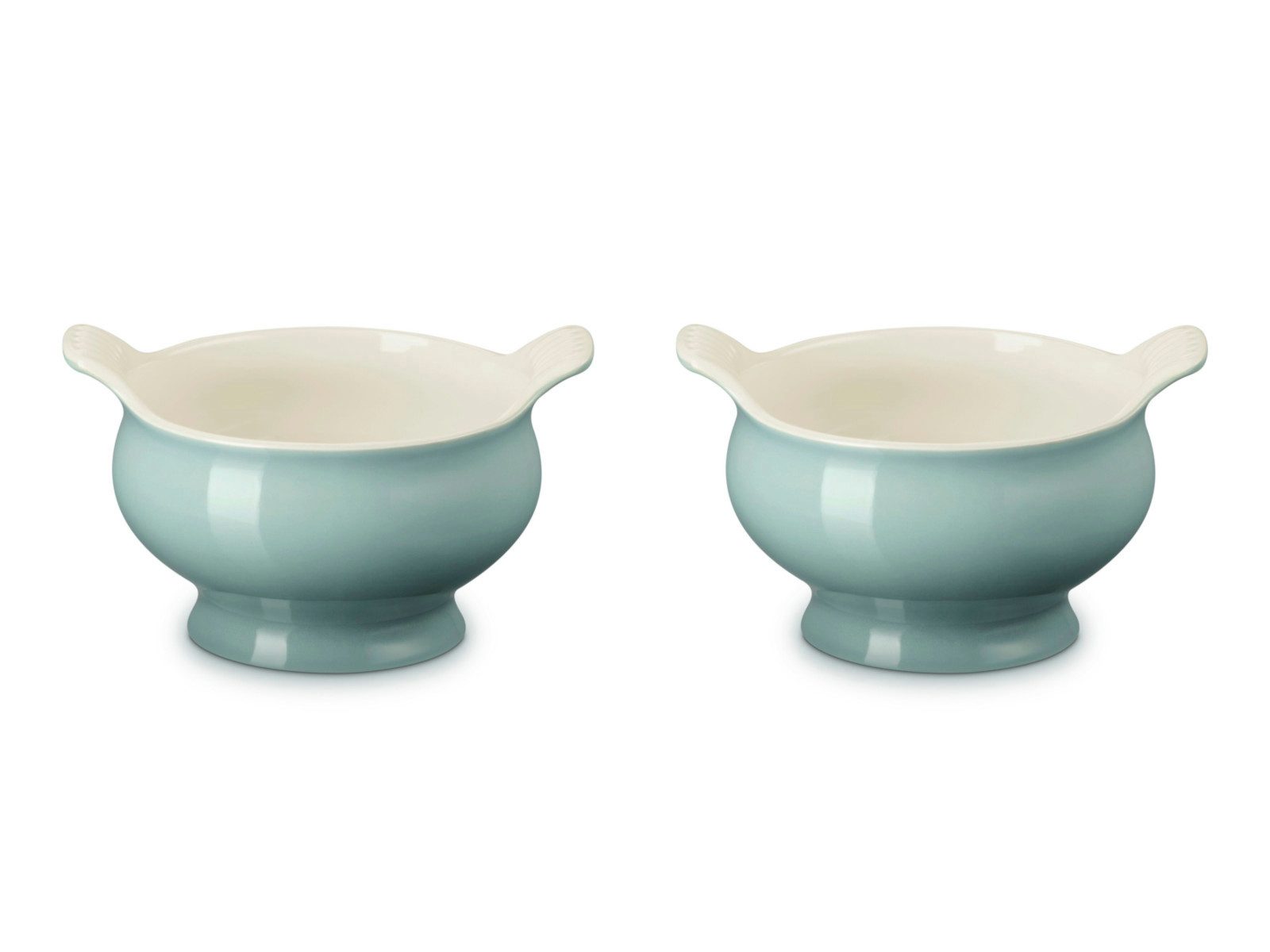 LE CREUSET Schüssel Suppenterrine Tradition sea salt 0,6l 2er Set, Steinzeug, (Terrinen)