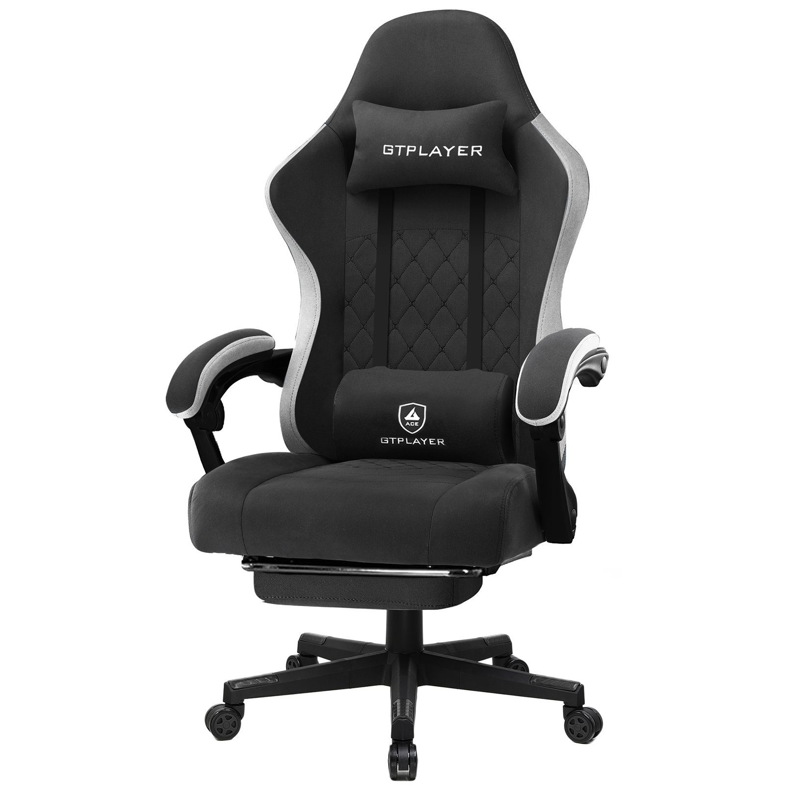 GTPLAYER Gaming-Stuhl Stoff Ergonomischer Stühle Gaming Sessel Sicherheits-Leichtlaufrollen (Packung), Abriebfeste Stoffoberfläche, Atmungsfähig und Fashion.